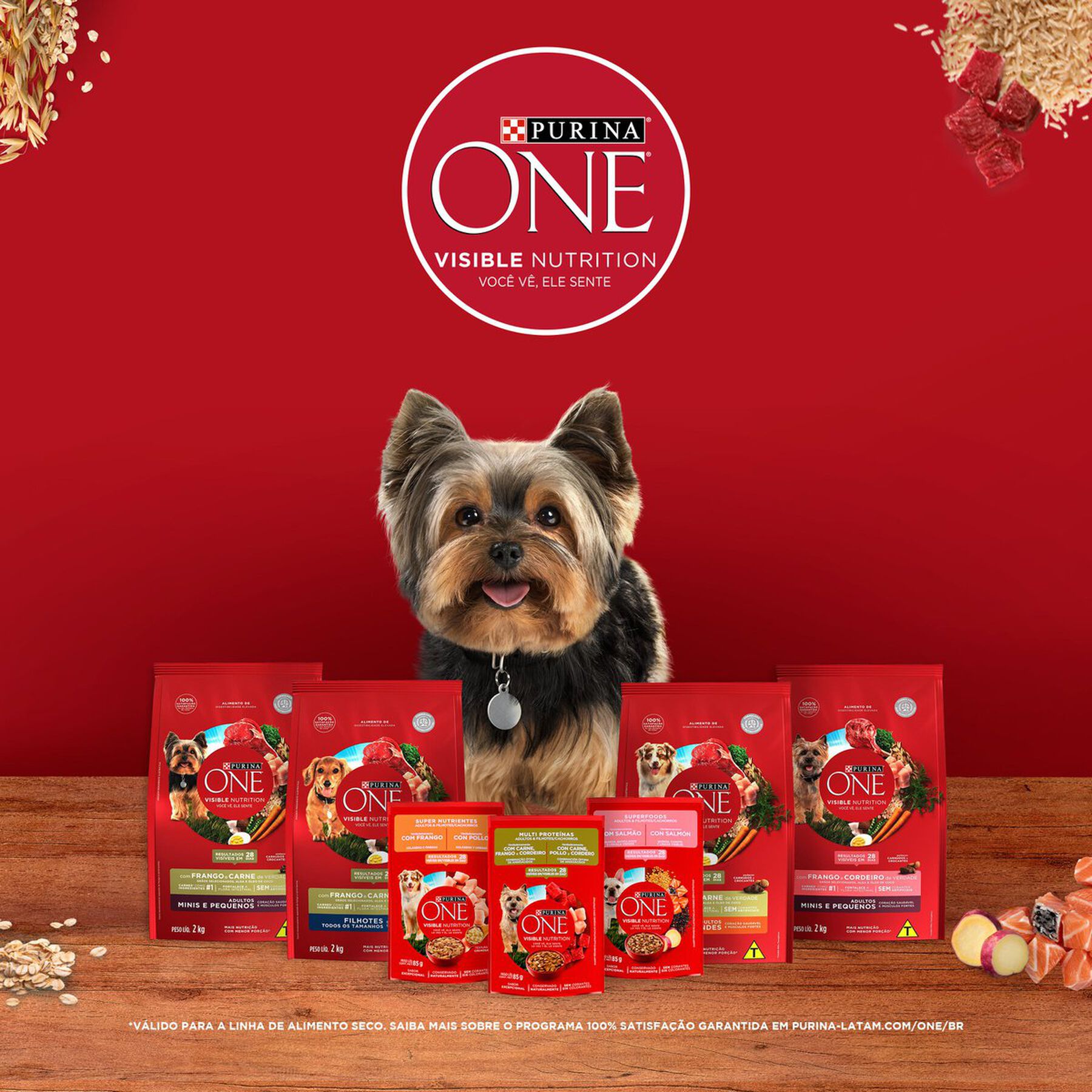 Alimento para Cães Adultos Raças Médias e Grandes Frango e Carne Purina One Visible Nutrition Pacote 2kg