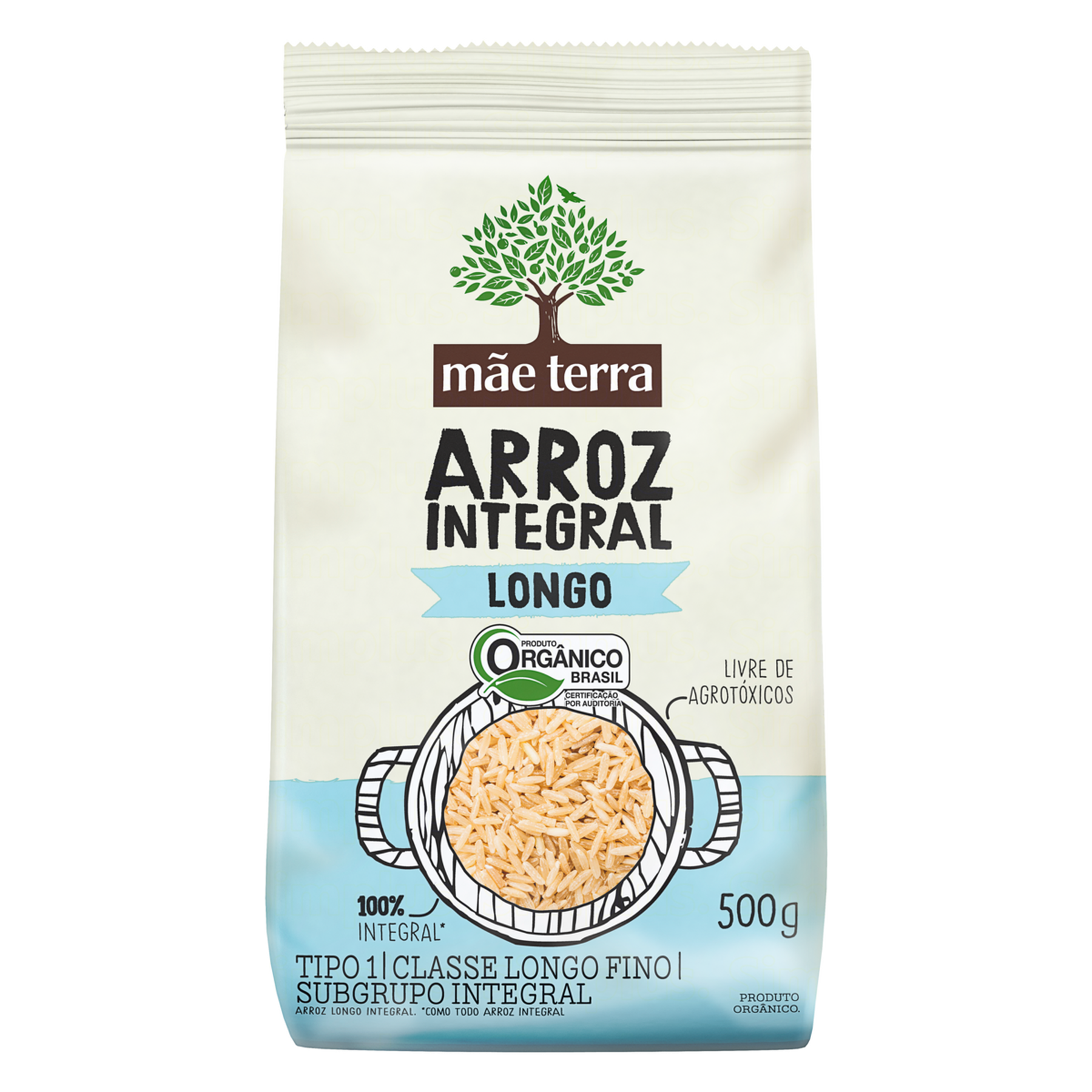 Arroz Integral Longo M&atilde;e Terra Pacote 500g