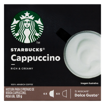 Cappuccino em Cápsula Starbucks Caixa 120g 12 Unidades