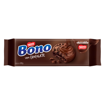 Biscoito Recheio Chocolate Cobertura Chocolate ao Leite Nestlé Bono Pacote 109g