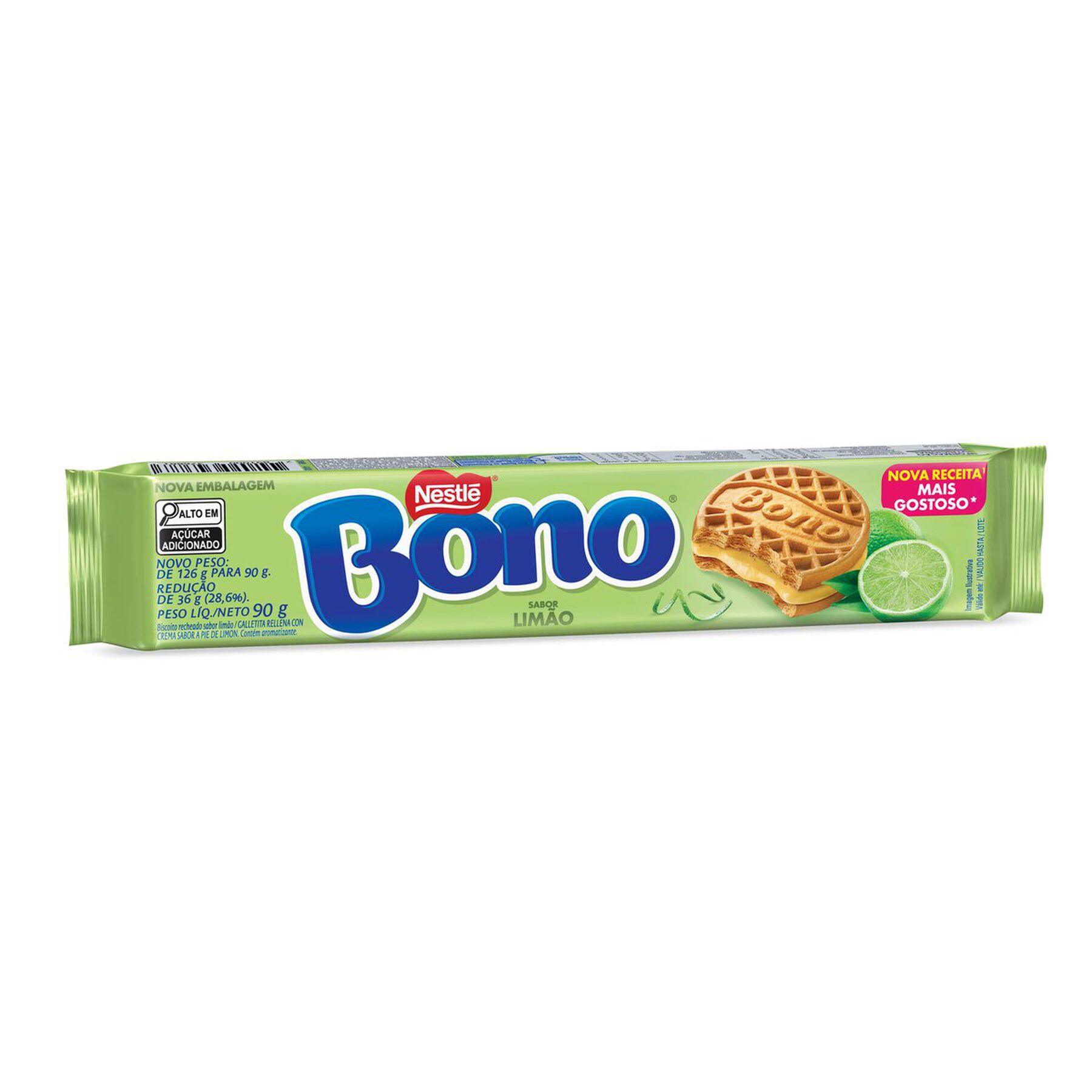 Biscoito Recheio Limão Bono Nestlé Pacote 90g