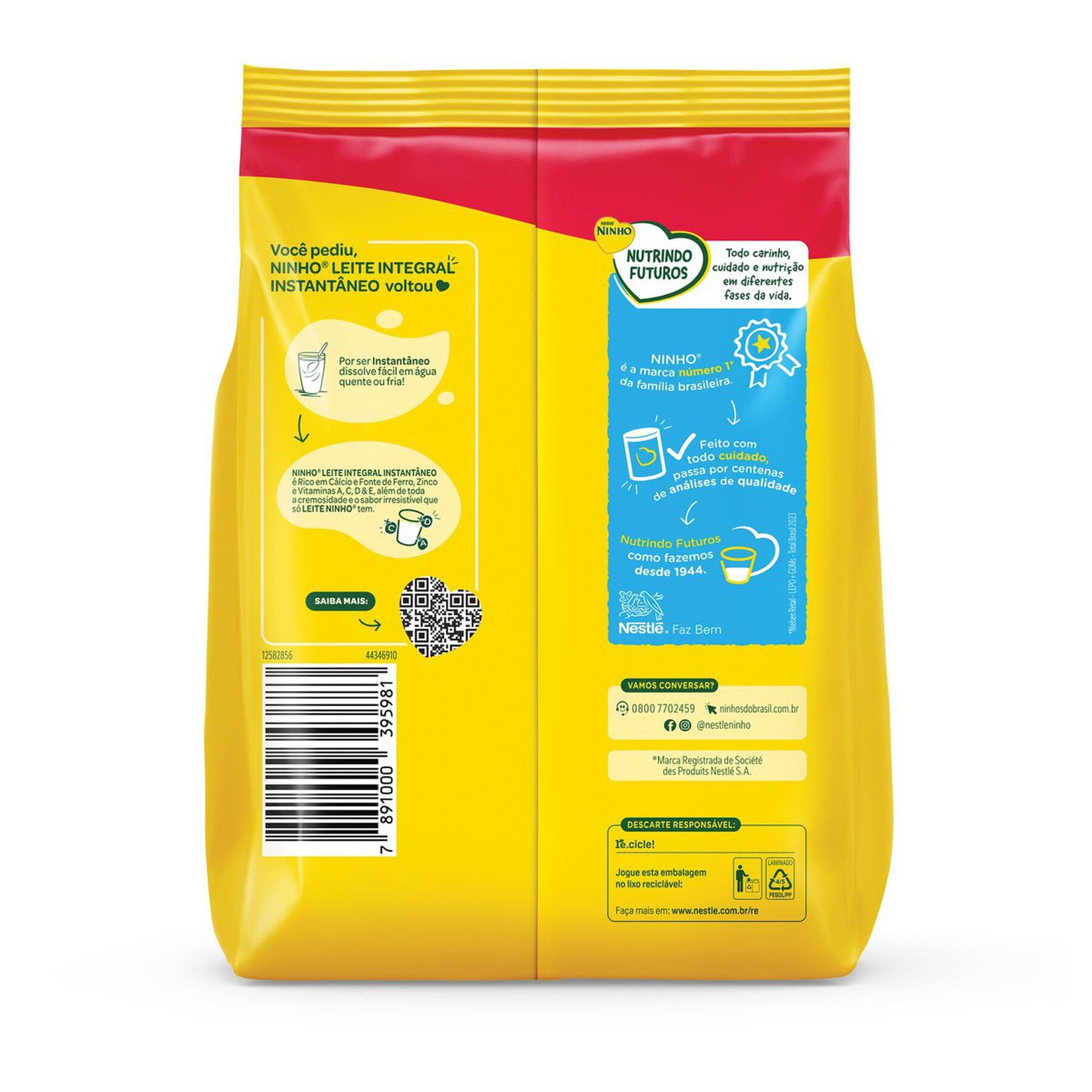 Leite em P&oacute; Ninho Integral Instant&acirc;neo Sach&ecirc; 575g&nbsp;