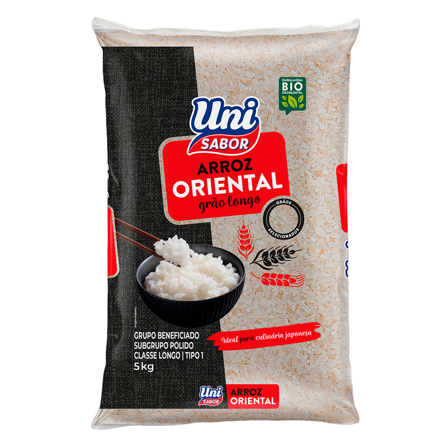 Arroz Oriental Grão Longo Uni Sabor Pacote 5kg