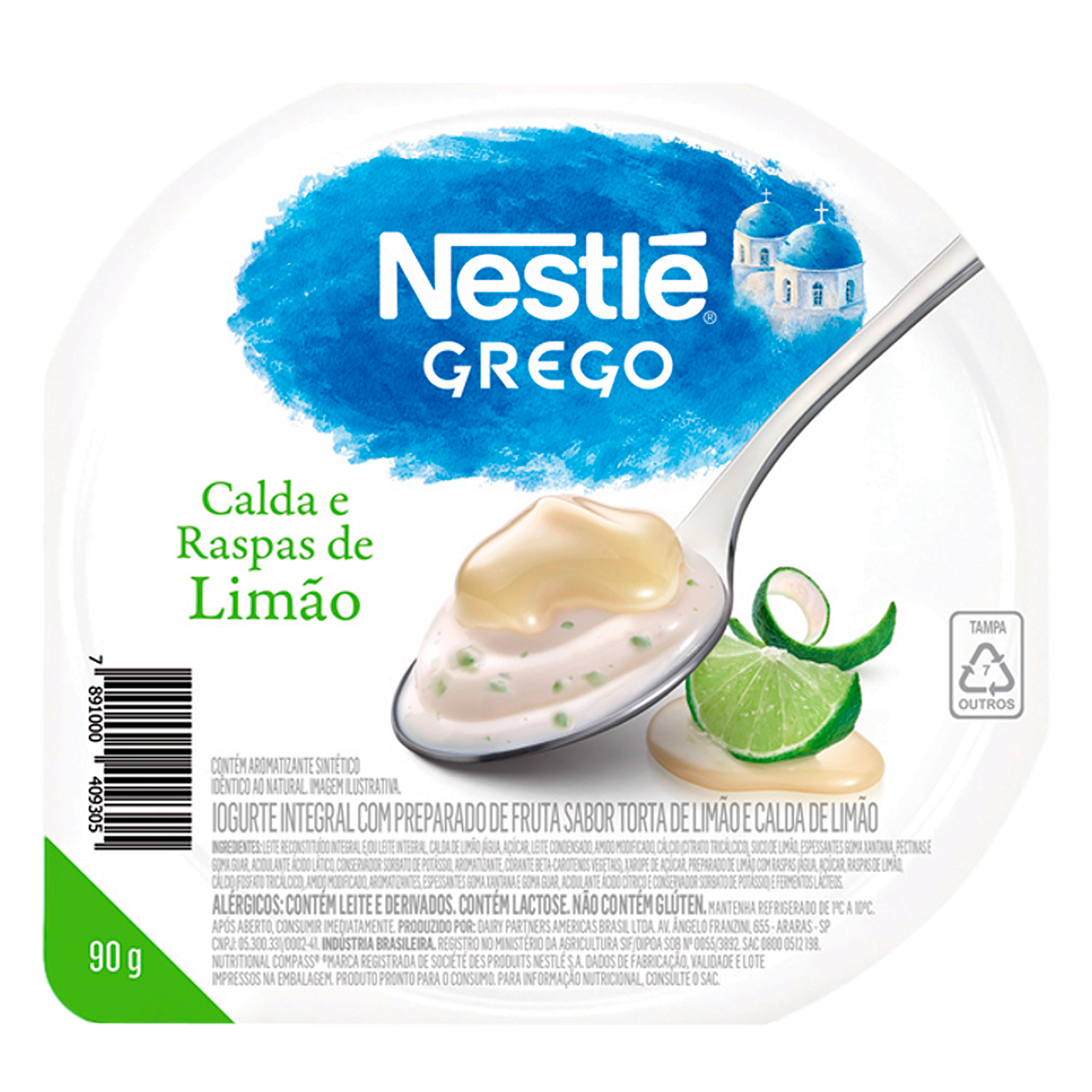Iogurte Integral Grego Torta de Limão Calda Limão Nestlé Pote 90g