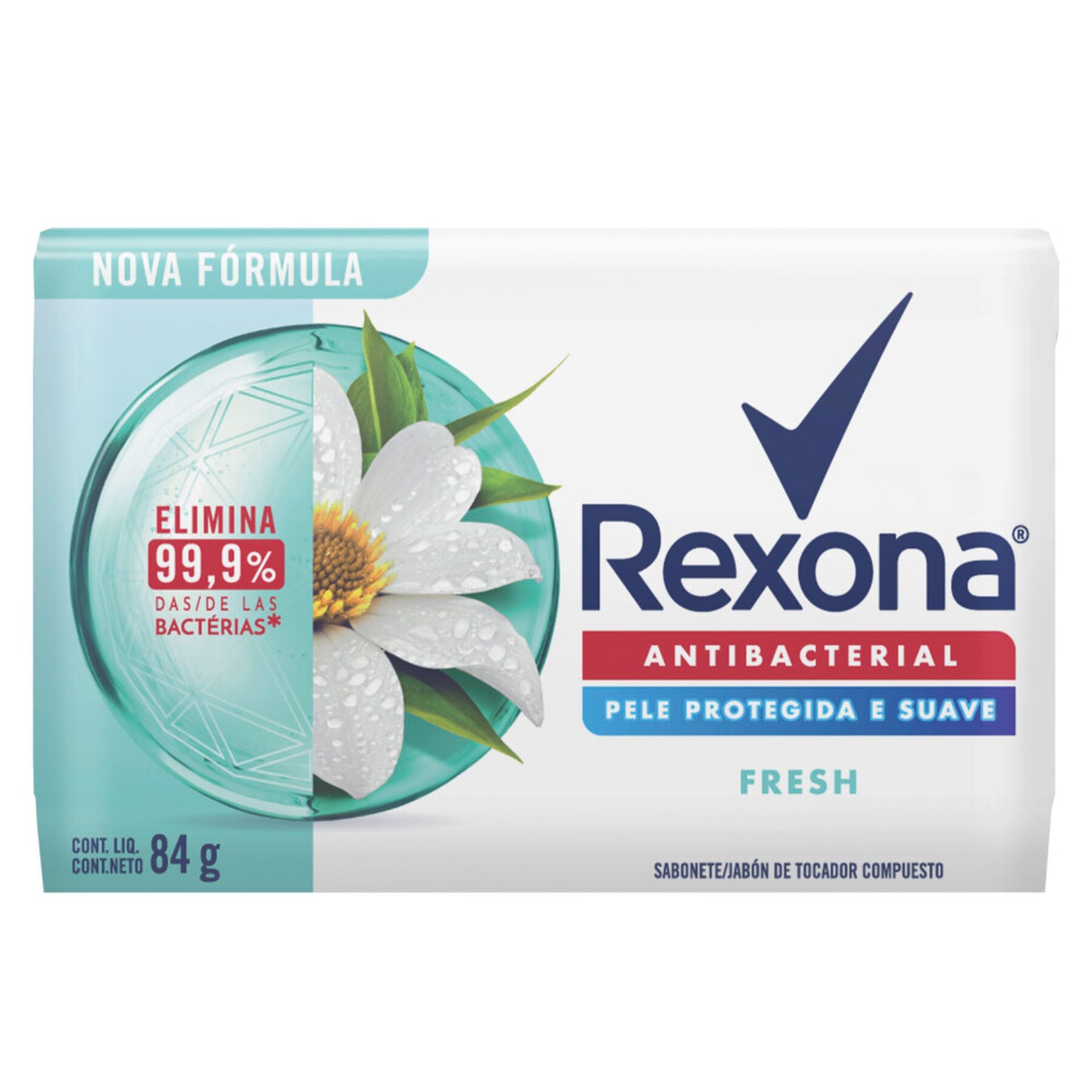 Sabonete em Barra Antibacterial Fresh Rexona Cartucho 84g