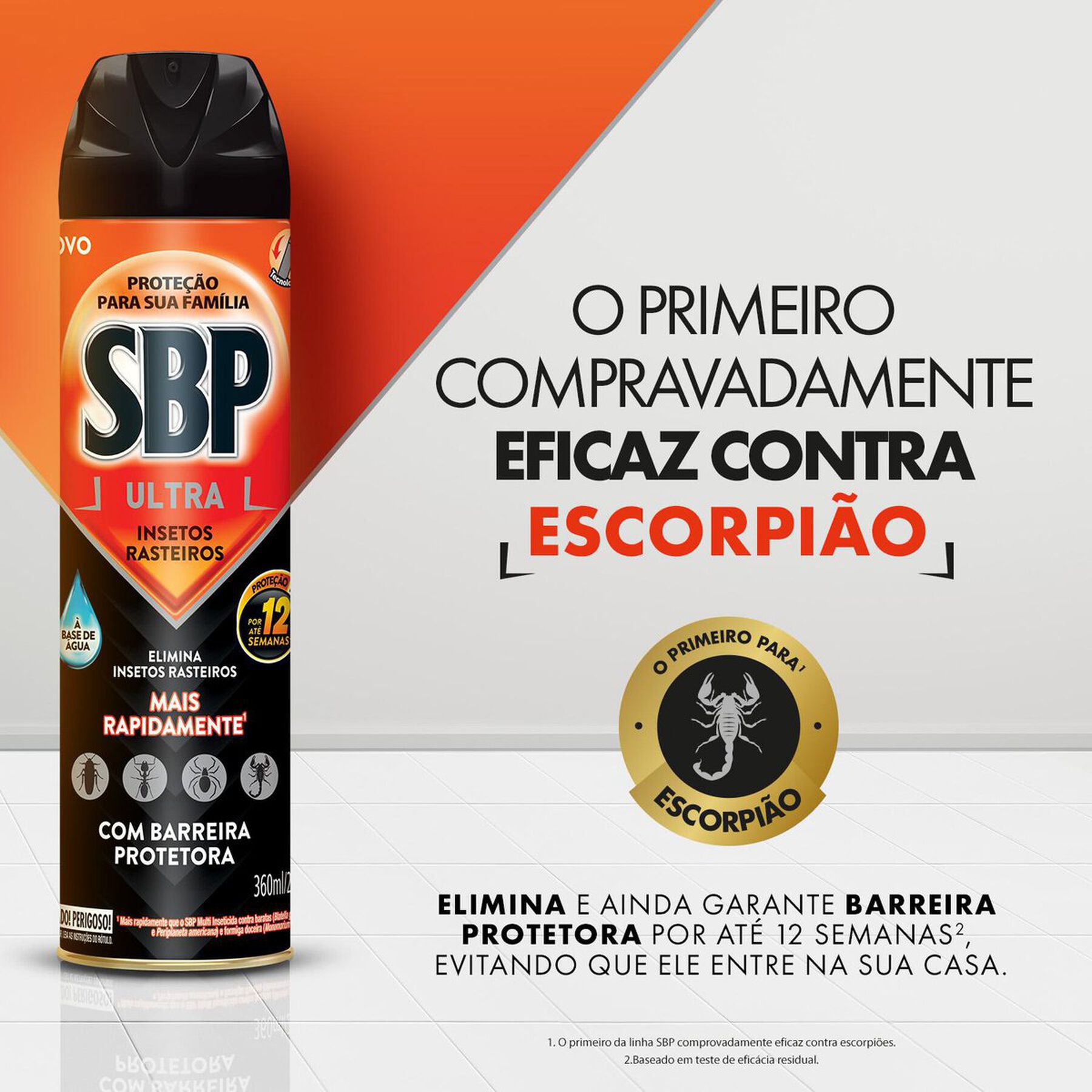 Inseticida Aerossol Ultra &agrave; Base de &Aacute;gua SBP Frasco 360ml
