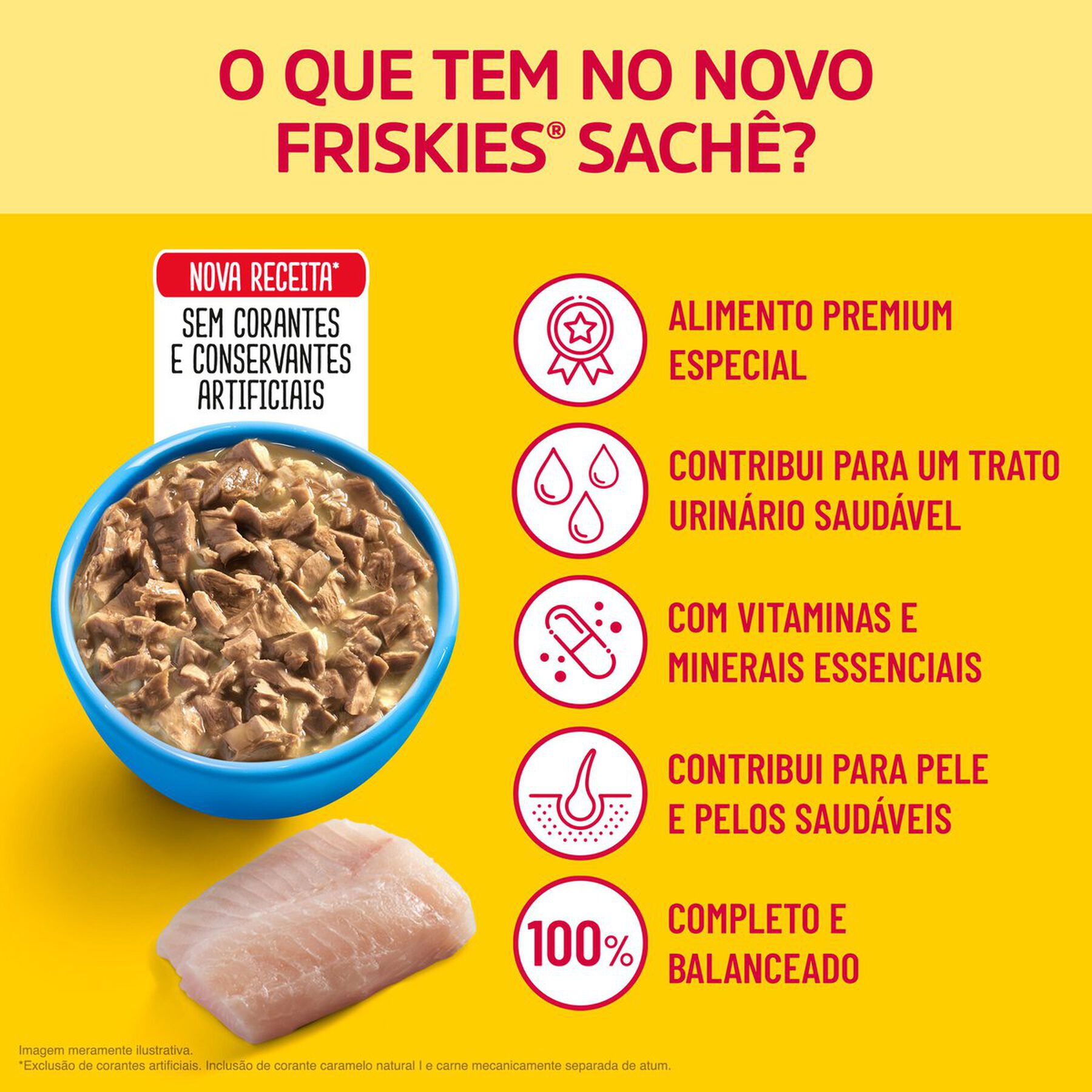 Alimento para Gatos Peixe Branco ao Molho Purina Friskies Sachê 85g
