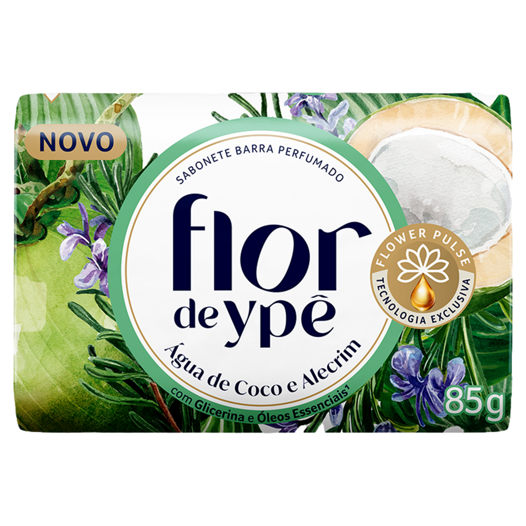 Sabonete em Barra &Aacute;gua de Coco e Alecrim Flor de Yp&ecirc; 85g