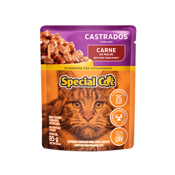 Alimento para Gatos Castrados Carne ao Molho Special Cat Sachê 85g