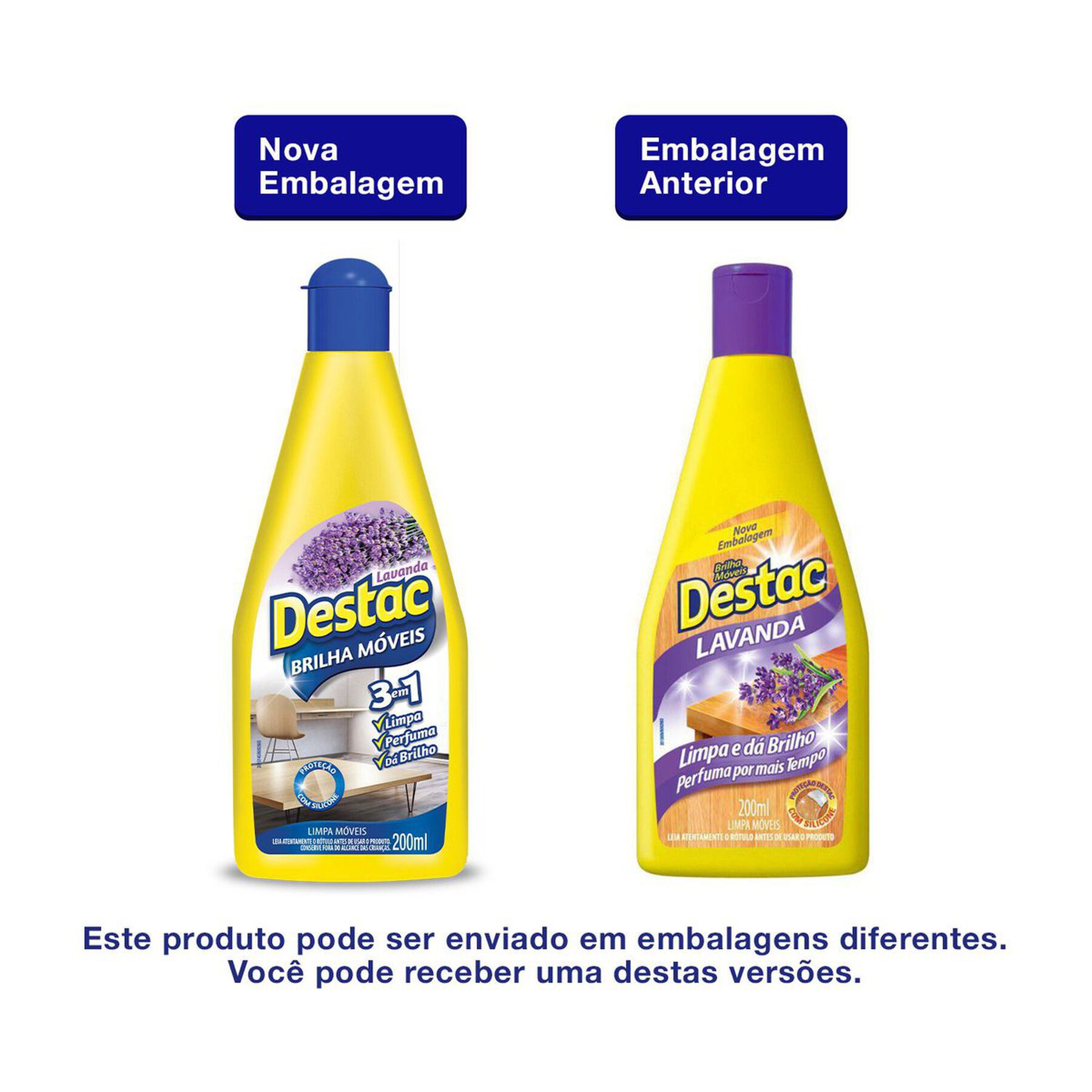 Brilha-M&oacute;veis Lavanda Destac Squeeze 200ml