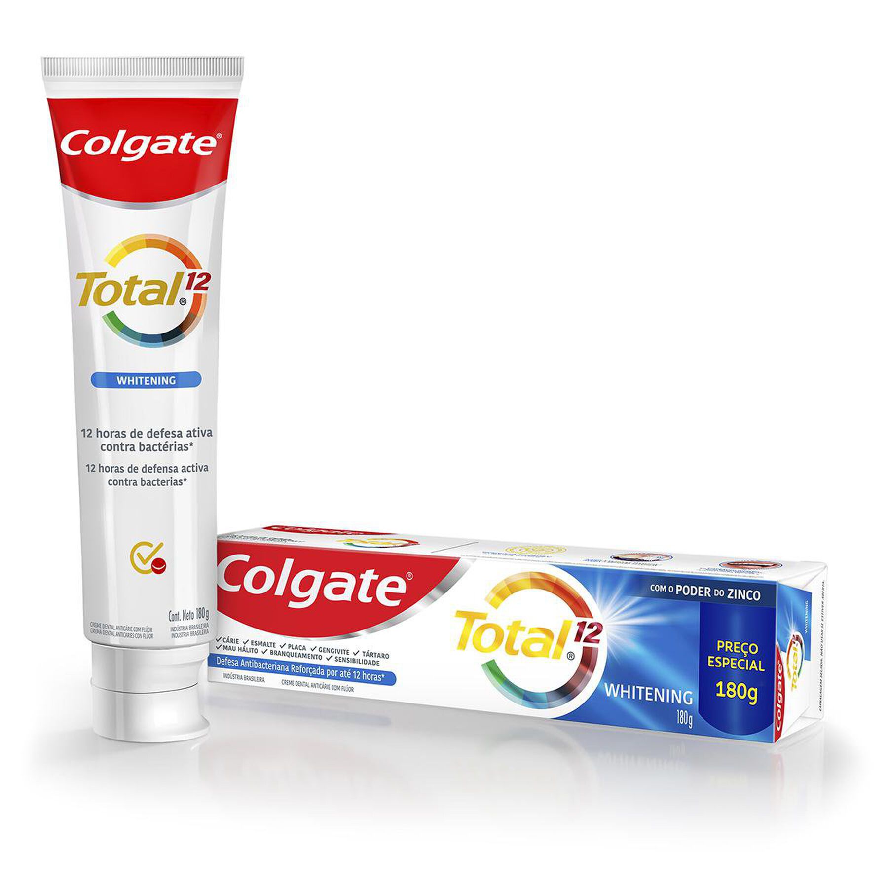 Creme Dental Para Branqueamento Colgate Total 12 Whitening 180g