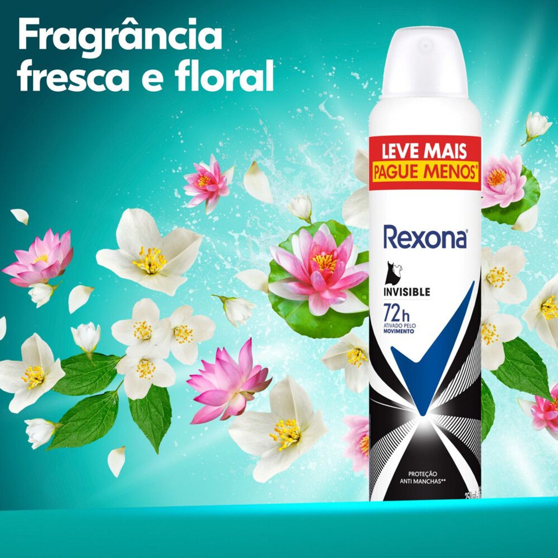 Desodorante Antitranspirante Aerosol Rexona Invisible 250ml