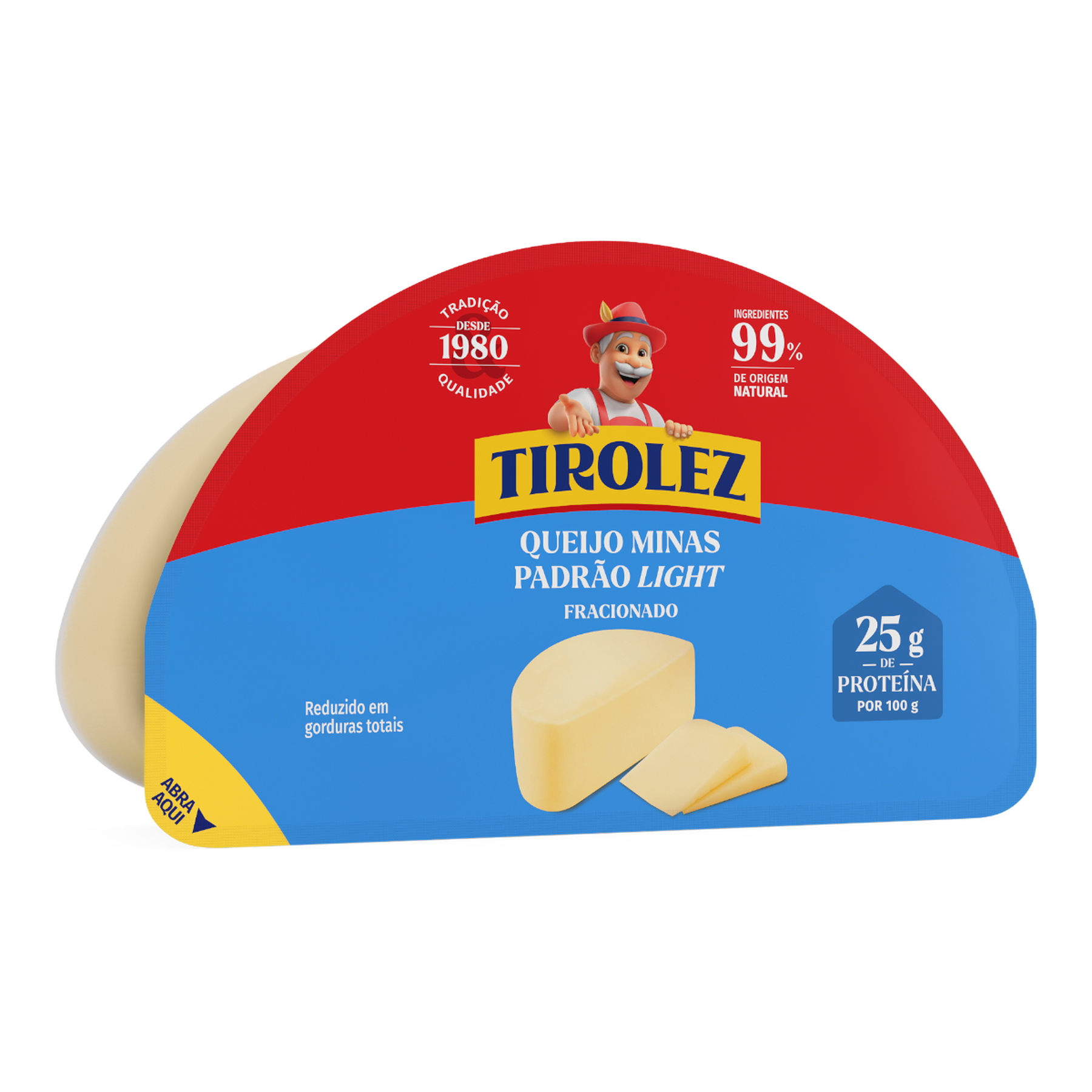 Queijo Minas Padr&atilde;o Light Tirolez aprox. 380g