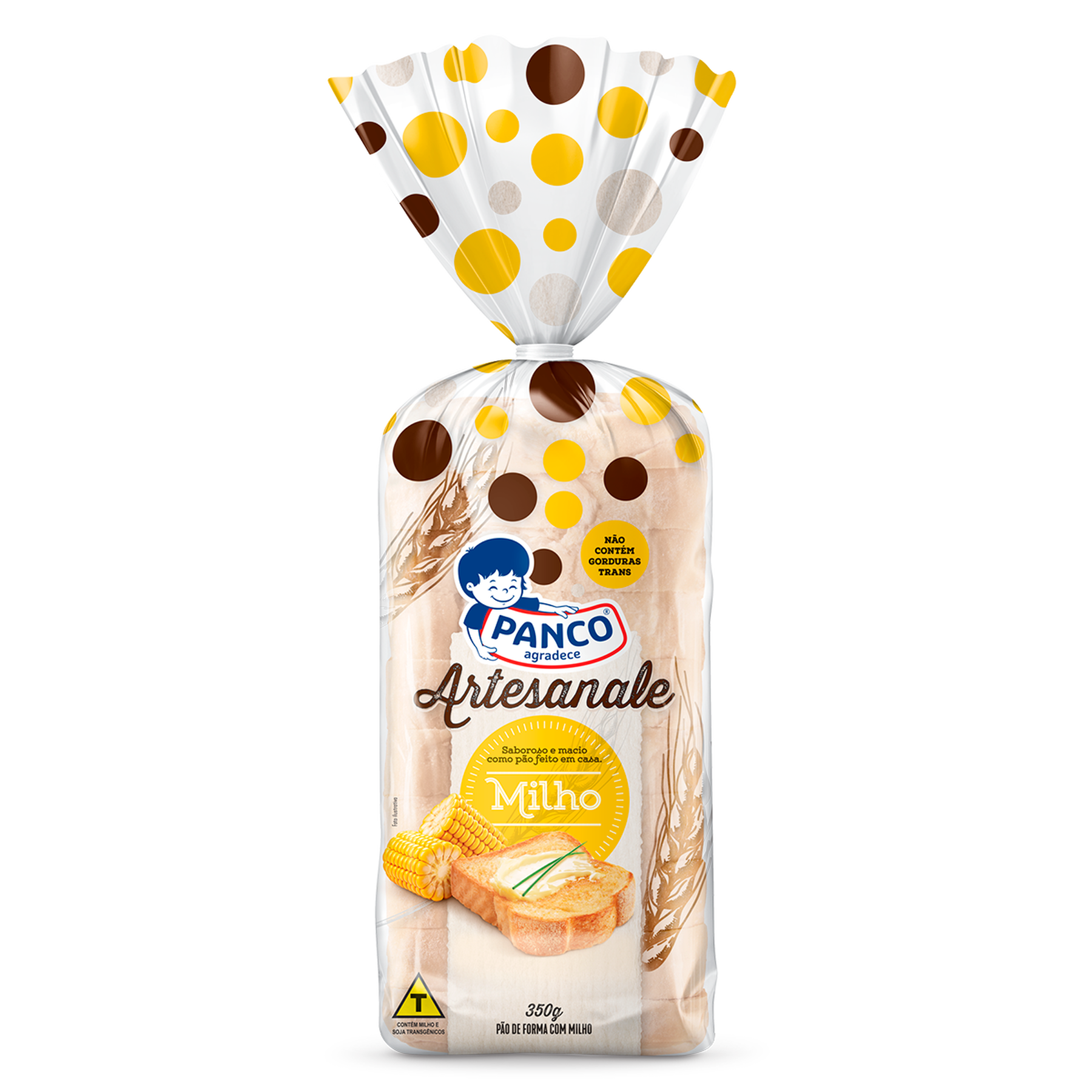 P&atilde;o de Forma com Milho Panco Artesanale Pacote 350g