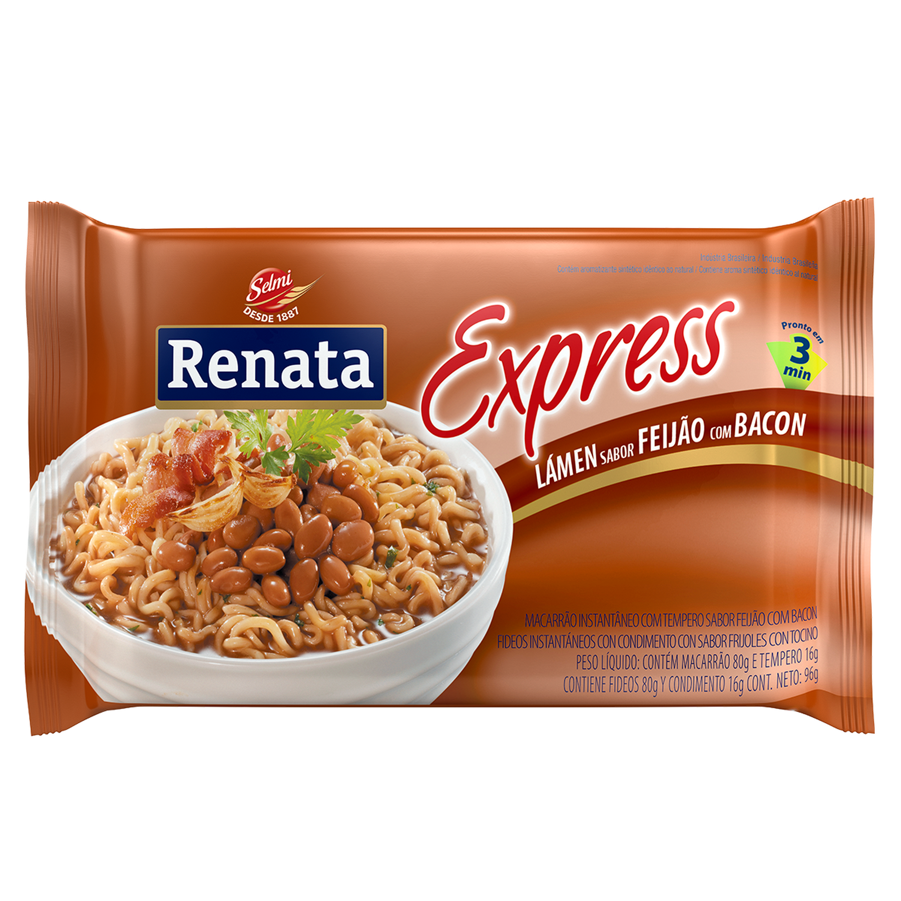 Macarrão Instantâneo Express Feijão com Baicon Renata 96g