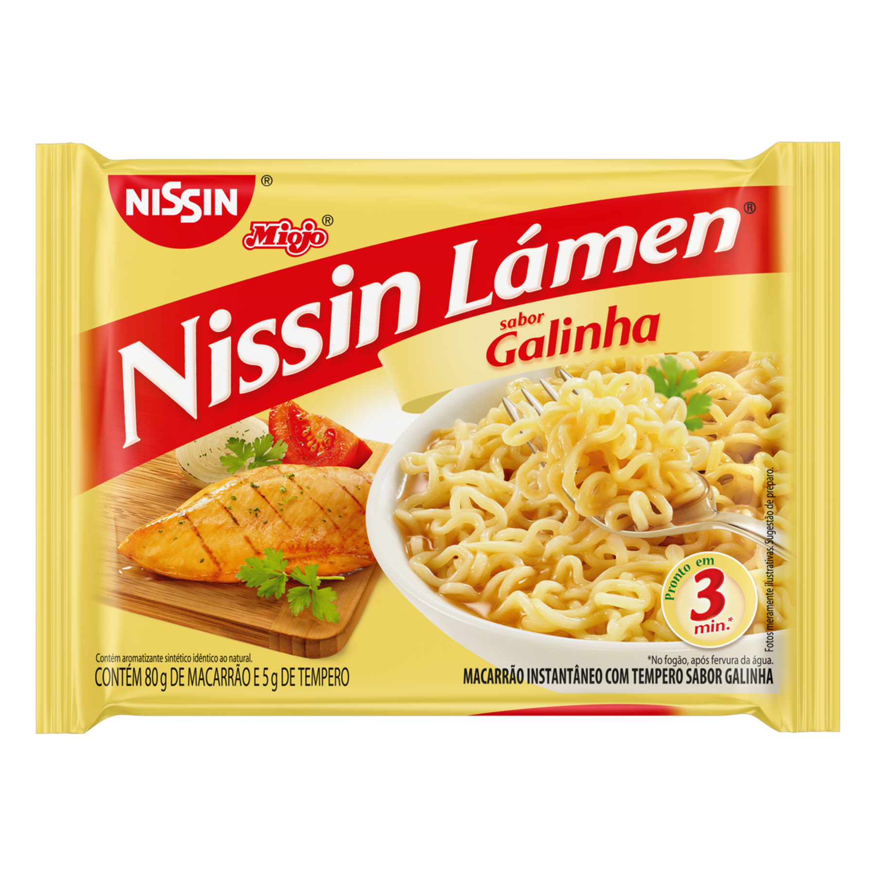 Macarrão Instantâneo Galinha Nissin Miojo Lámen Pacote 85g