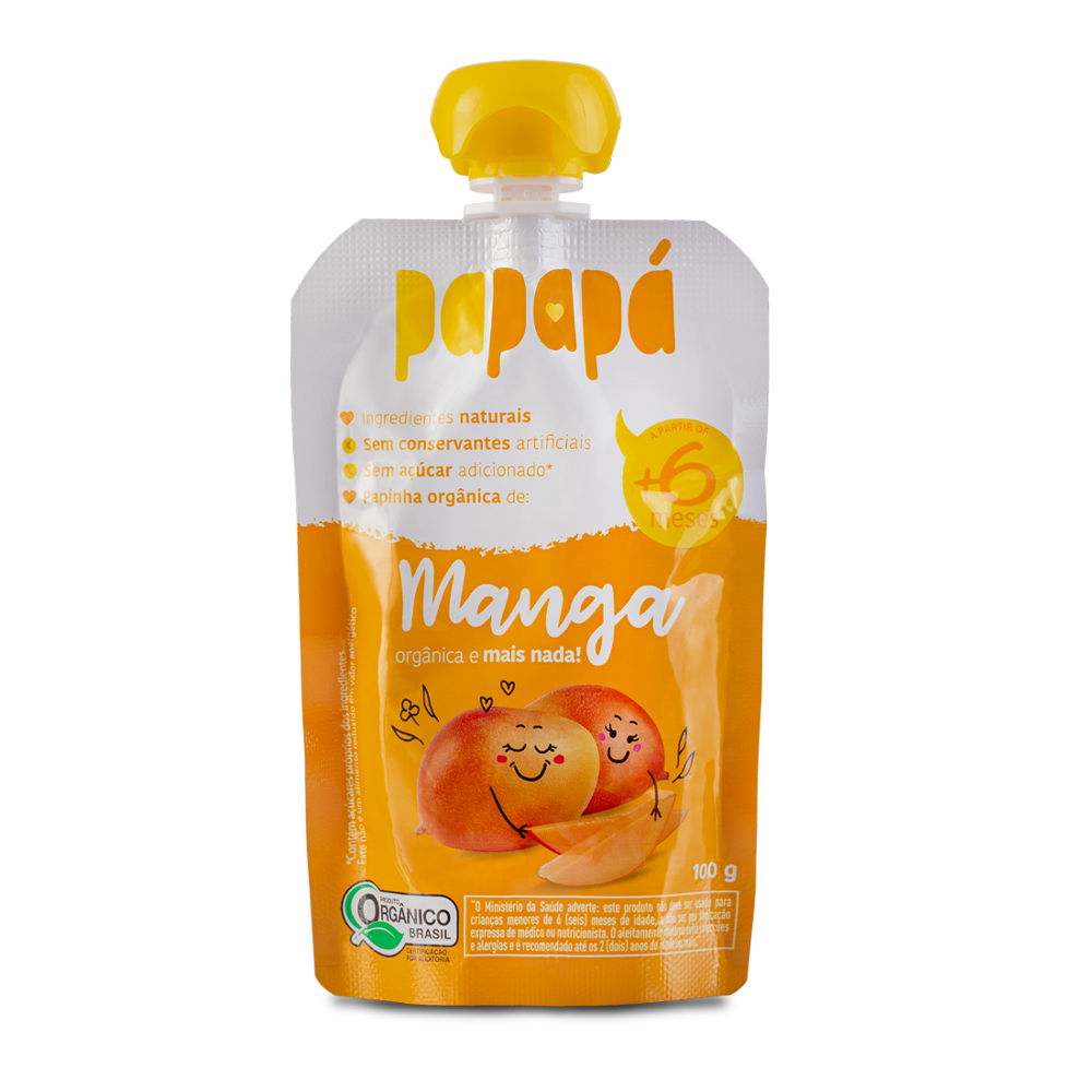 Papinha Org&acirc;nica Manga Papap&aacute; Squeeze 100g
