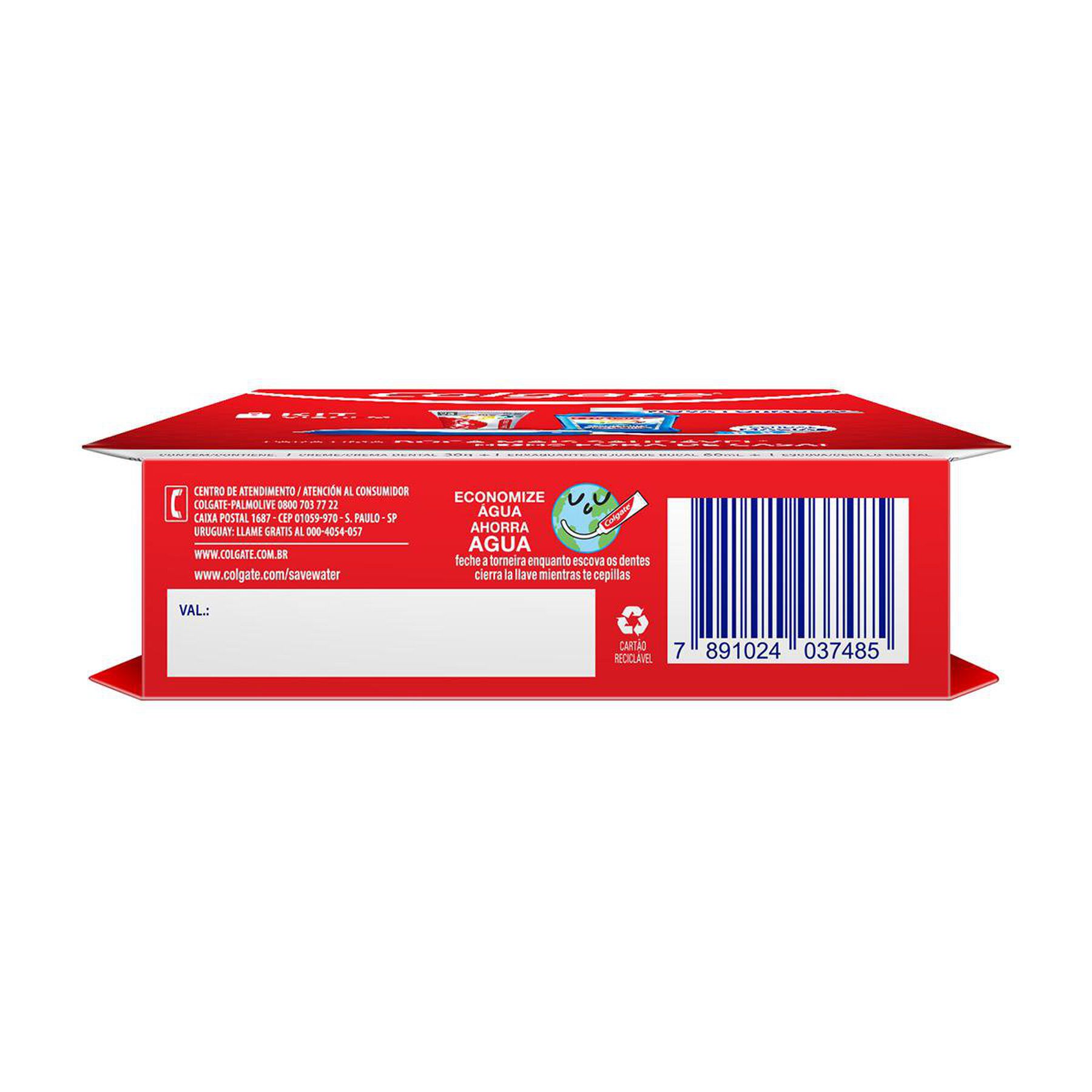 Kit Viagem Creme Dental Anticárie Clean Mint 30g + Enxaguante Bucal Antibacteriano Clean Mint 60ml + Escova Dental Macia + Estojo Colgate Total 12