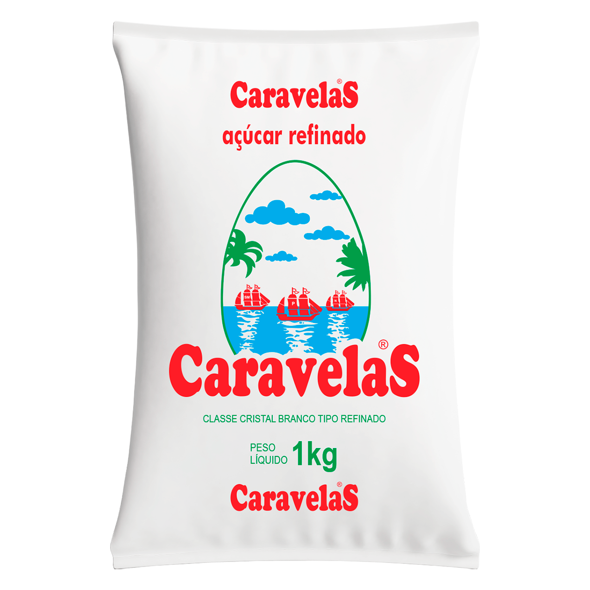A&ccedil;&uacute;car Refinado Caravelas Pacote 1kg