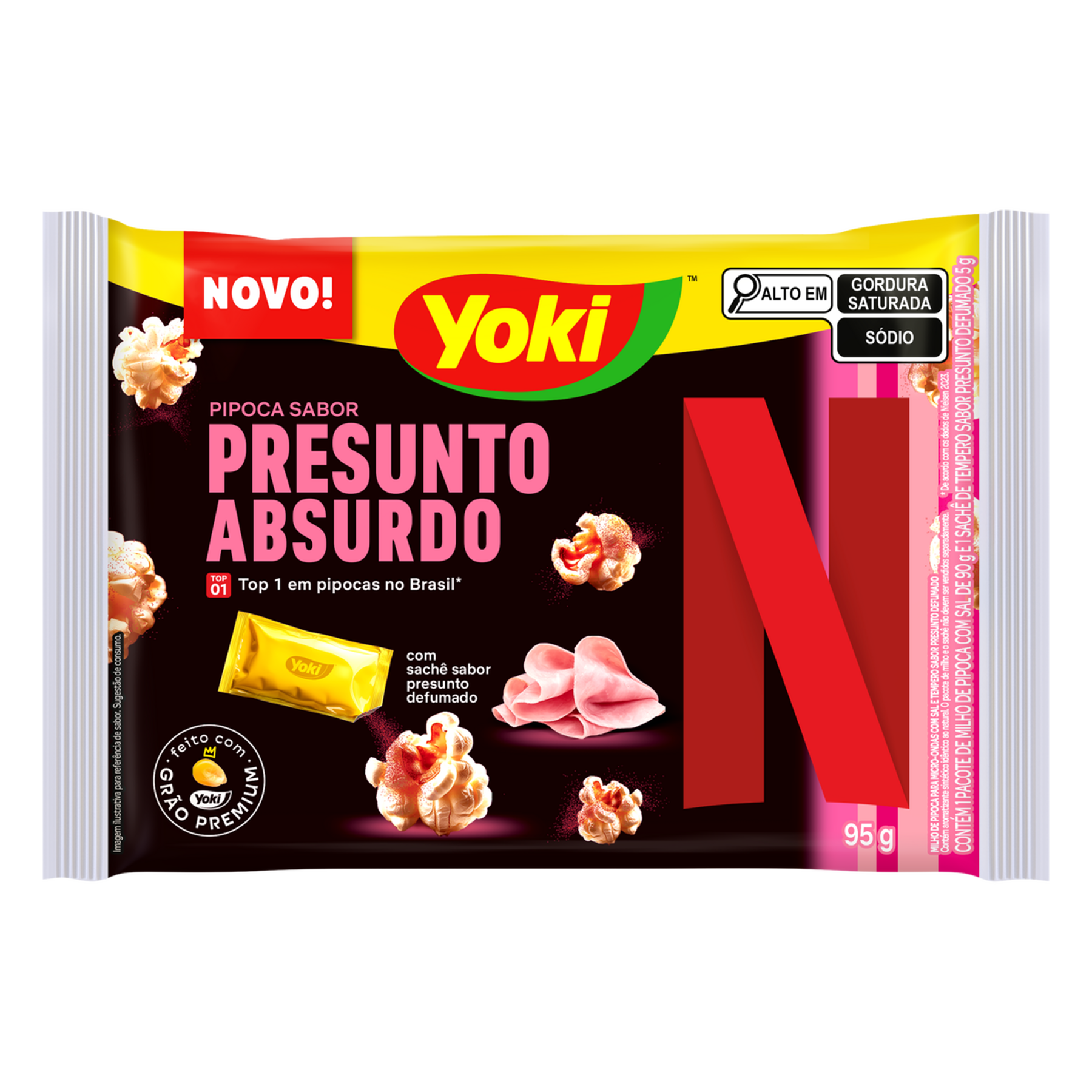 Pipoca para Micro-Ondas Presunto Absurdo Netflix Yoki Pacote 95g