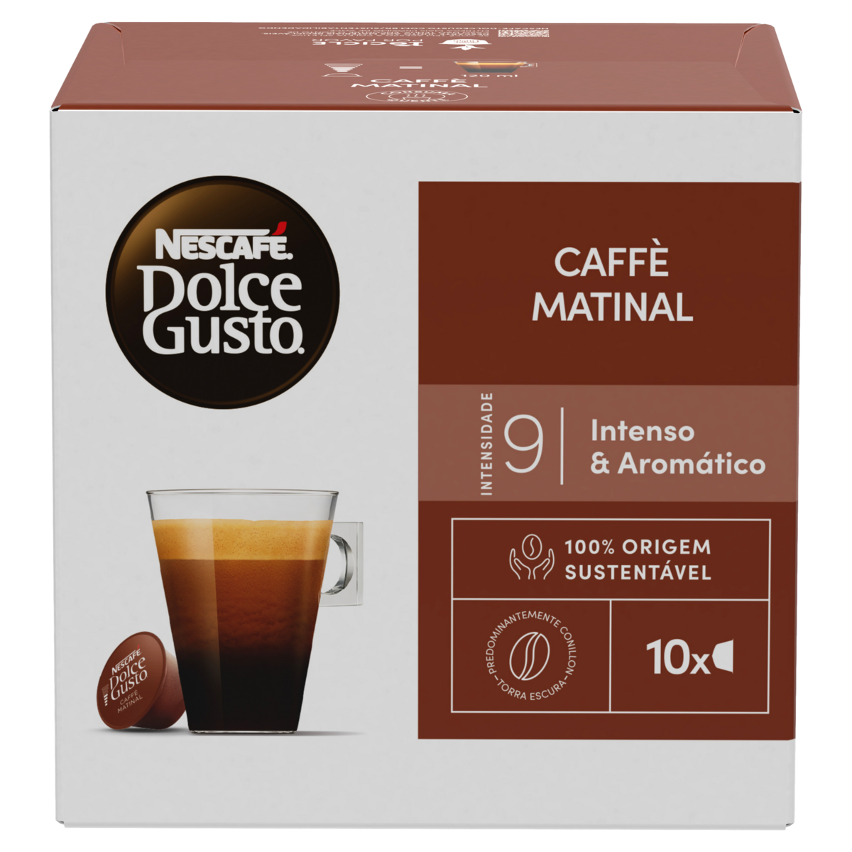 Caf&eacute; em C&aacute;psula Torrado e Mo&iacute;do Caff&egrave; Matinal Dolce Gusto Nescaf&eacute; Caixa C/10 Unidades