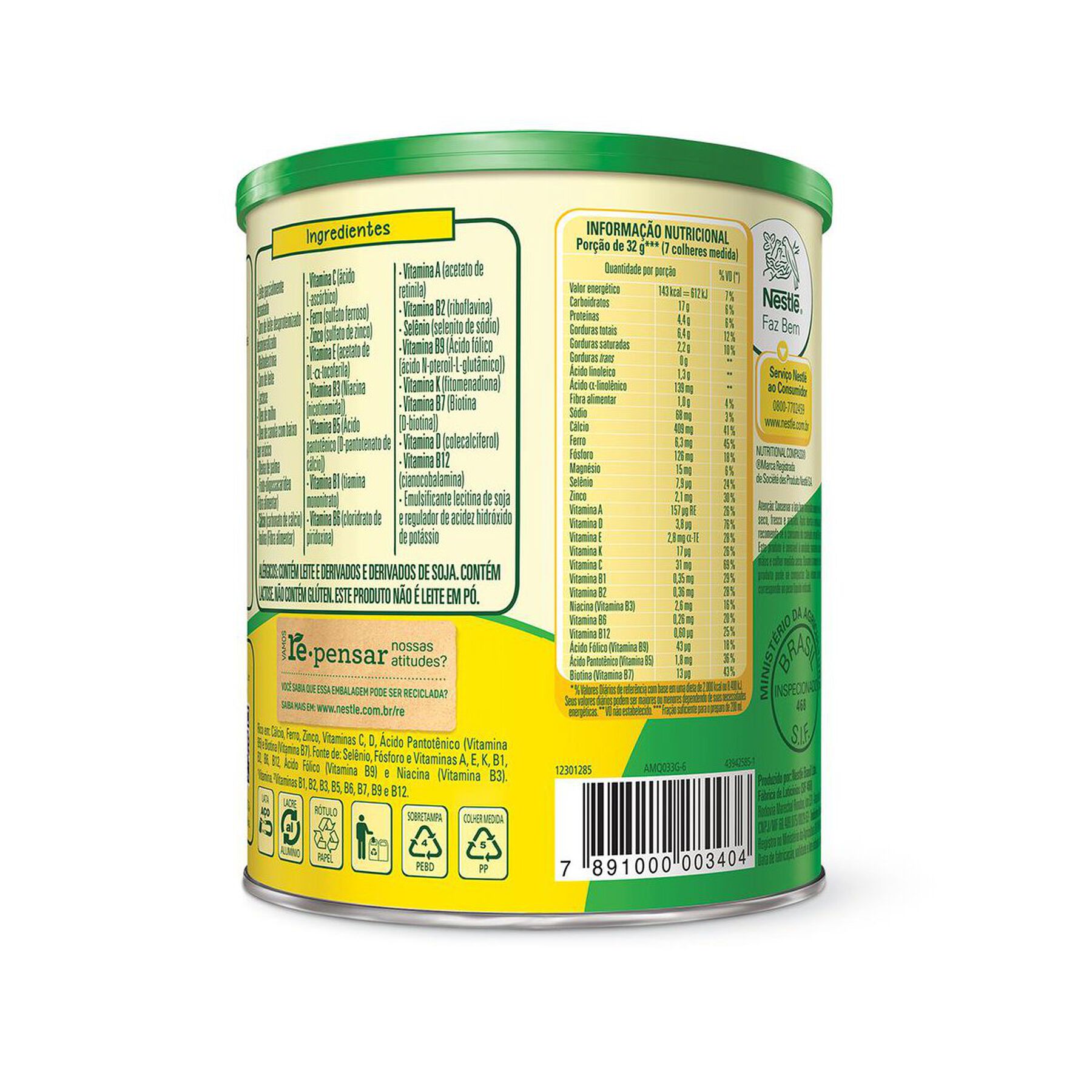 Composto Lácteo Ninho Fases 3+ Lata 400g