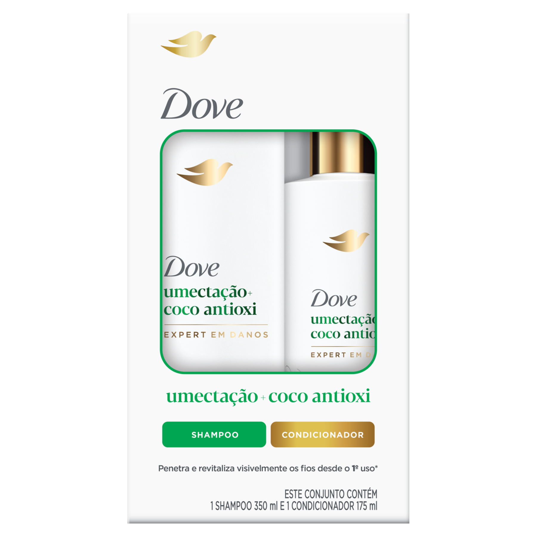 Shampoo 350ml + Condicionador 175ml Dove Umectação + Coco Antioxi