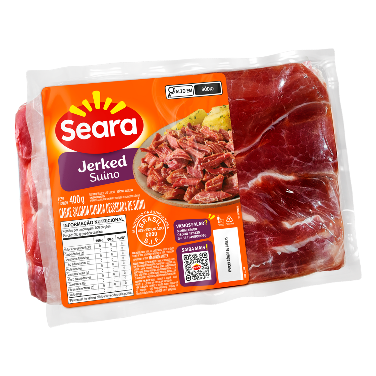 Jerked Su&iacute;no Seara 400g&nbsp;