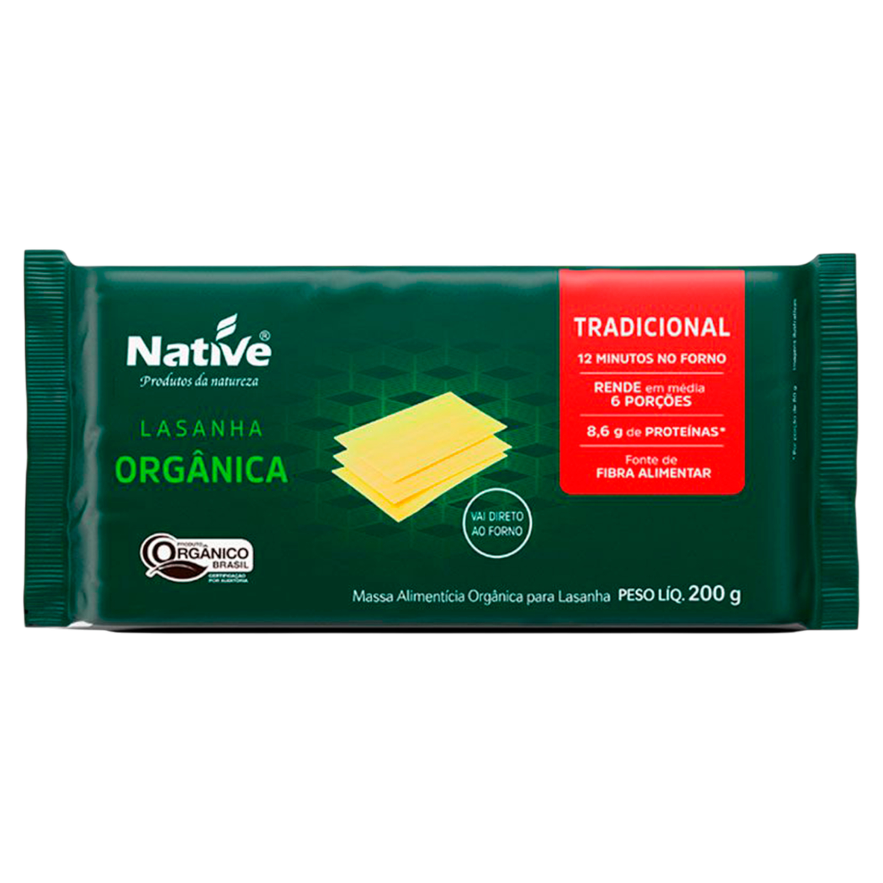 Massa para Lasanha Tradicional Org&acirc;nica Native 200g