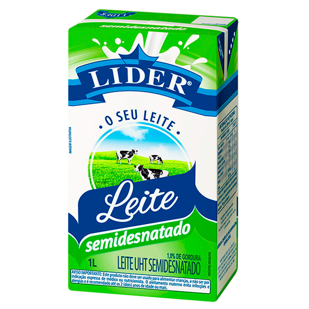 Leite UHT Semidesnatado Lider Caixa 1l