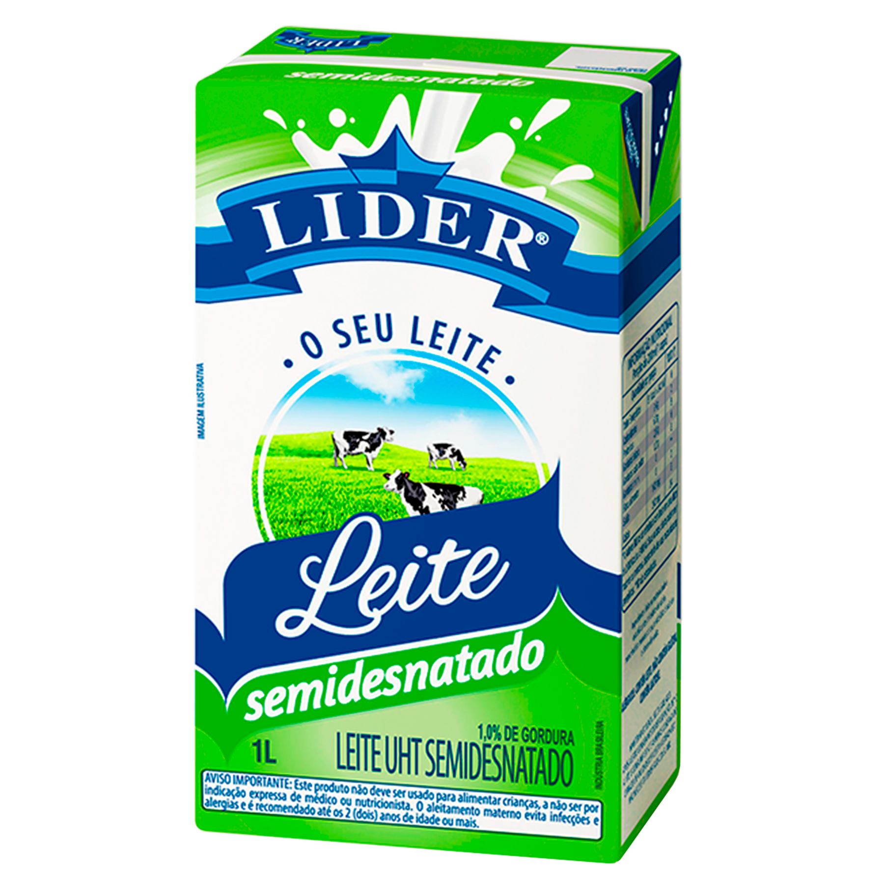 Leite UHT Semidesnatado Lider Caixa 1l