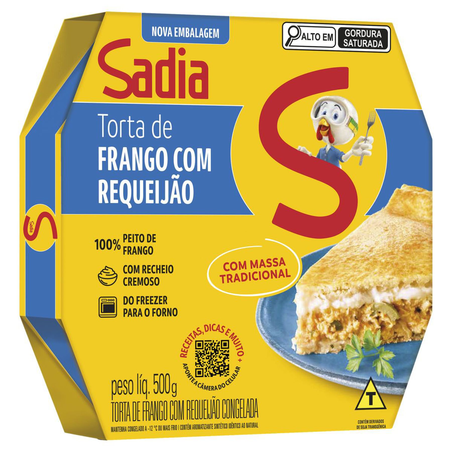 Torta Frango e Requeij&atilde;o Sadia Caixa 500g&nbsp;