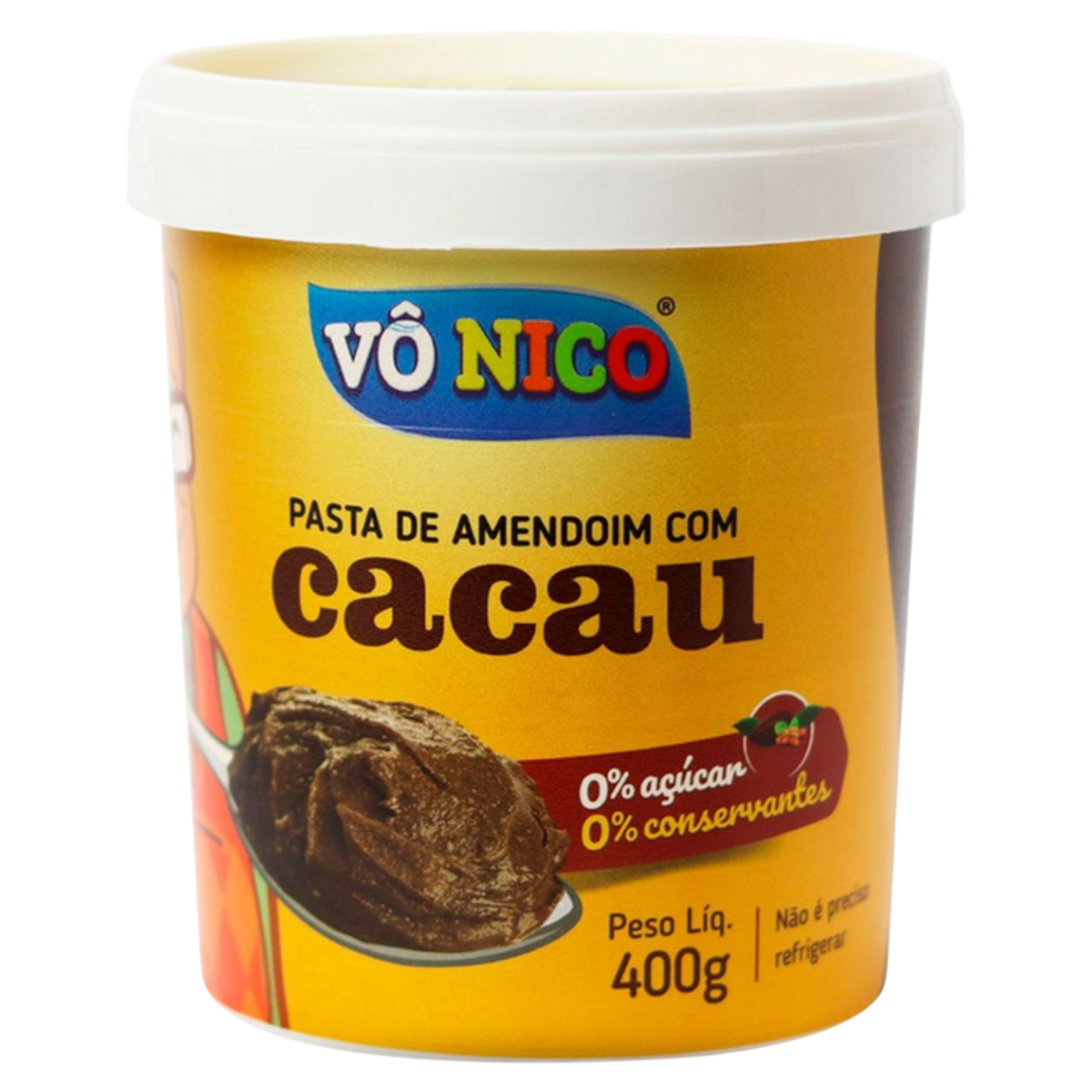 Pasta de Amendoim com Cacau V&ocirc; Nico 400g