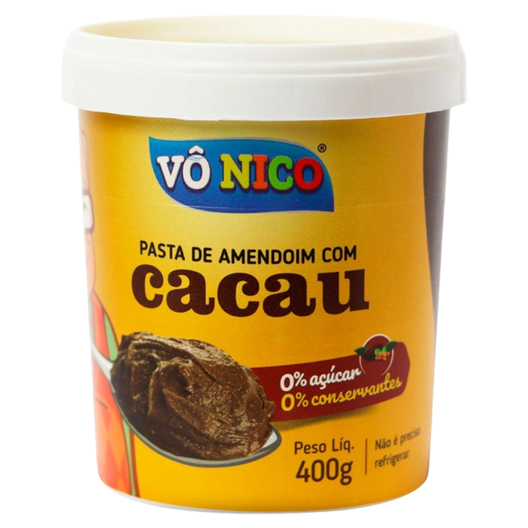 Pasta de Amendoim com Cacau V&ocirc; Nico 400g
