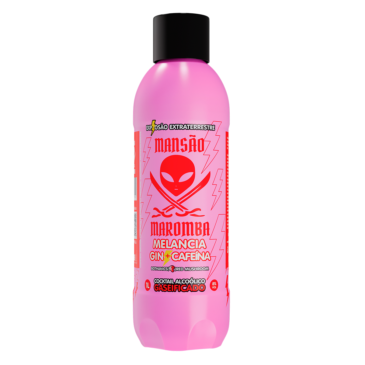 Bebida Mista Gin + Cafe&iacute;na Melancia Mans&atilde;o Maromba Garrafa 1l