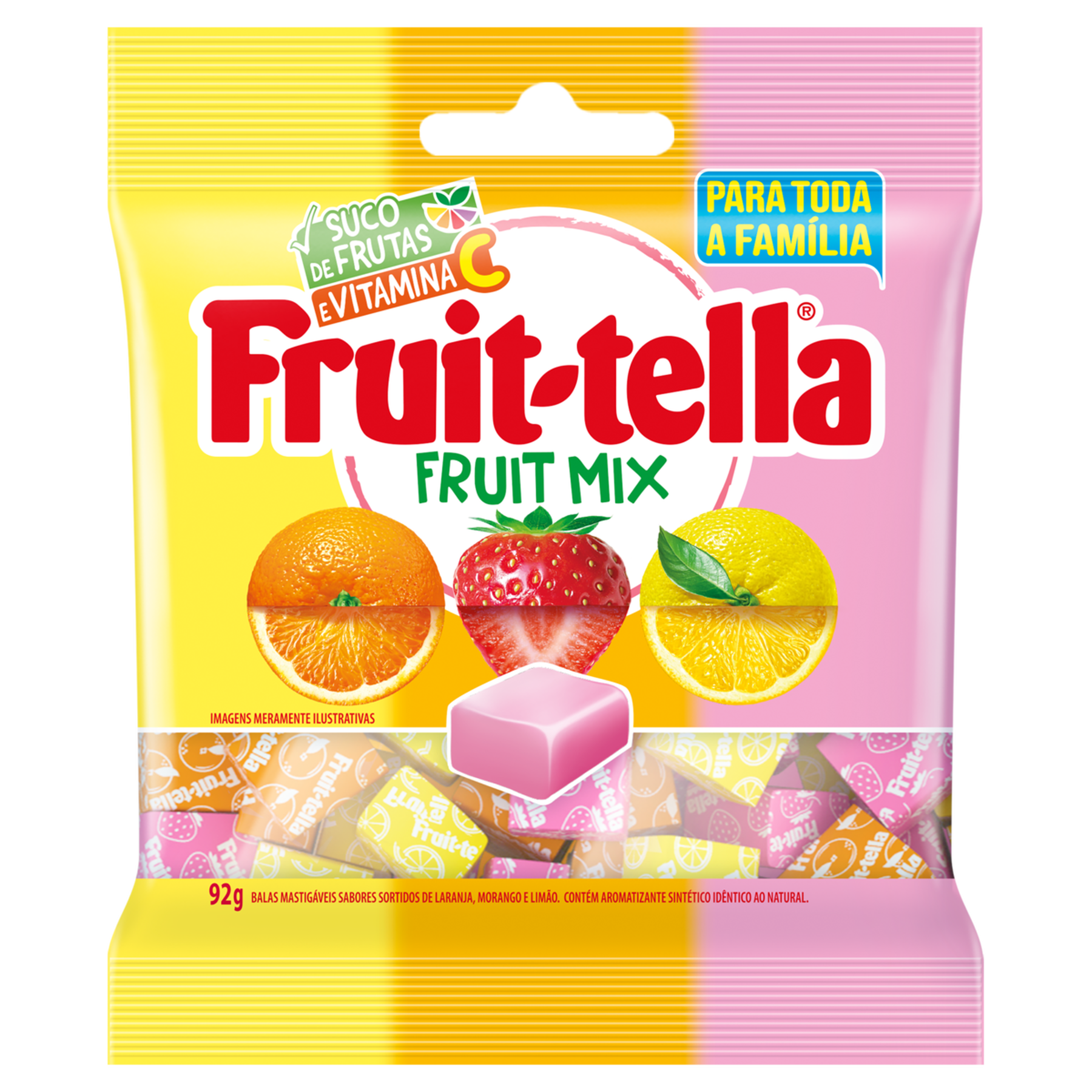 Bala Fruit Mix Fruit-Tella Pacote 92g