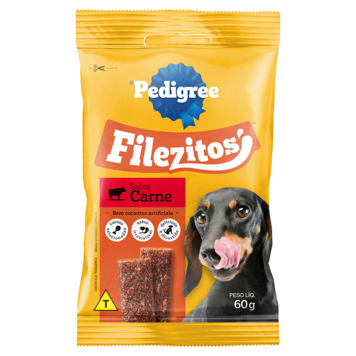 Bifinho para C&atilde;es Adulto Carne Filezitos Pedigree Pacote 60g
