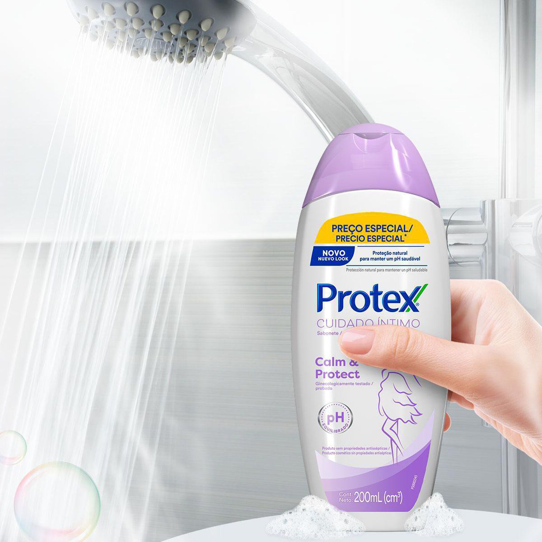 Sabonete L&iacute;quido &Iacute;ntimo Calm e Protect Cuidado &Iacute;ntimo Protex Frasco 200ml - Embalagem Pre&ccedil;o Especial