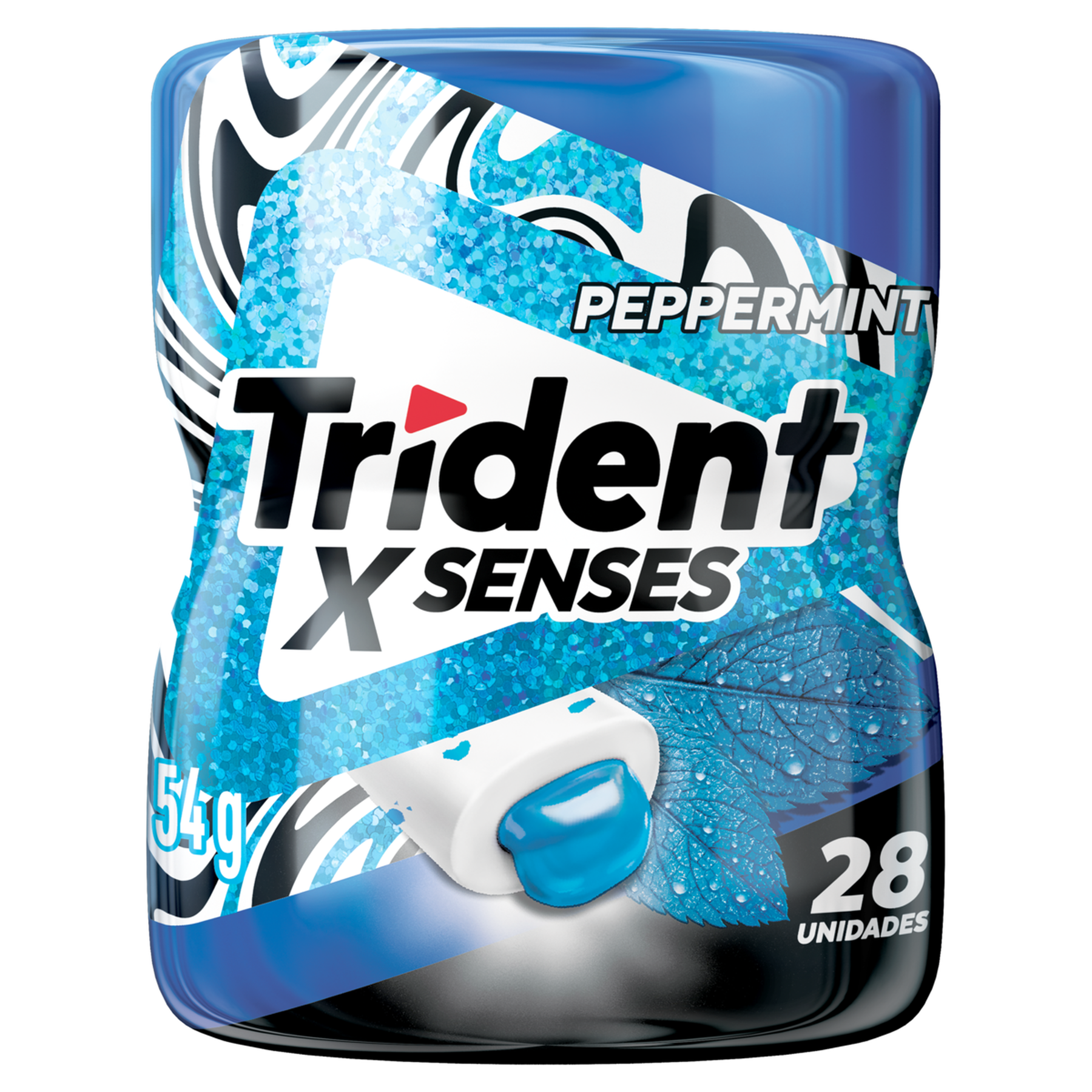 Goma de Mascar XSenses Peppermint Trident Garrafa 54g