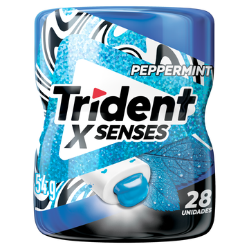 Chiclete Trident XSenses Peppermint Sem Açúcar Garrafa 54g