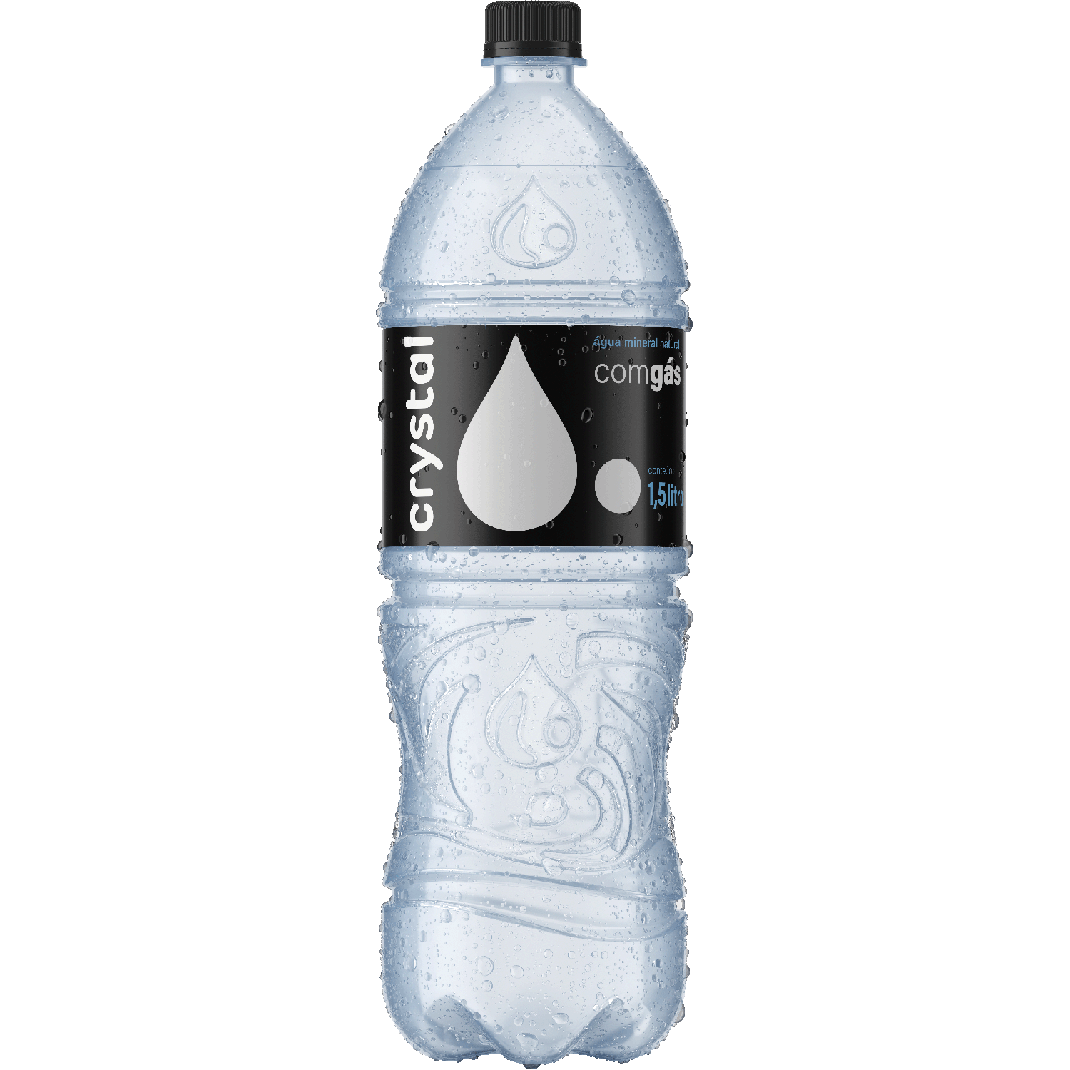 &Aacute;gua Mineral Natural com G&aacute;s Crystal Garrafa 1,5l