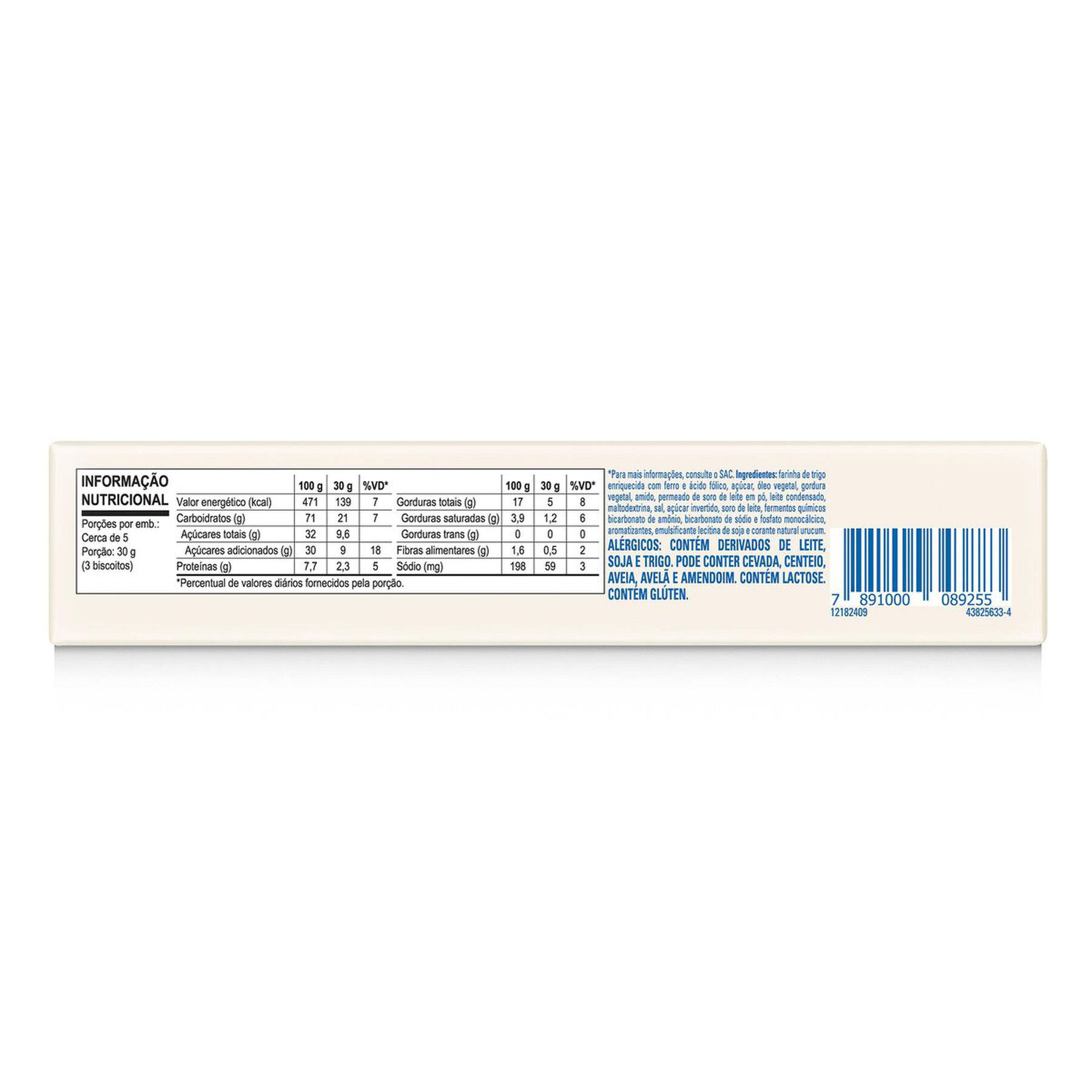 Biscoito Recheado Leite Condensado Moça Nestlé Pacote 140g