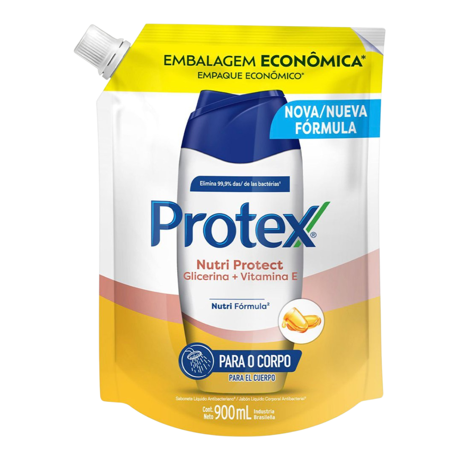 Sabonete L&iacute;quido Antibacteriano Protex Nutri Protect Sach&ecirc; 900ml