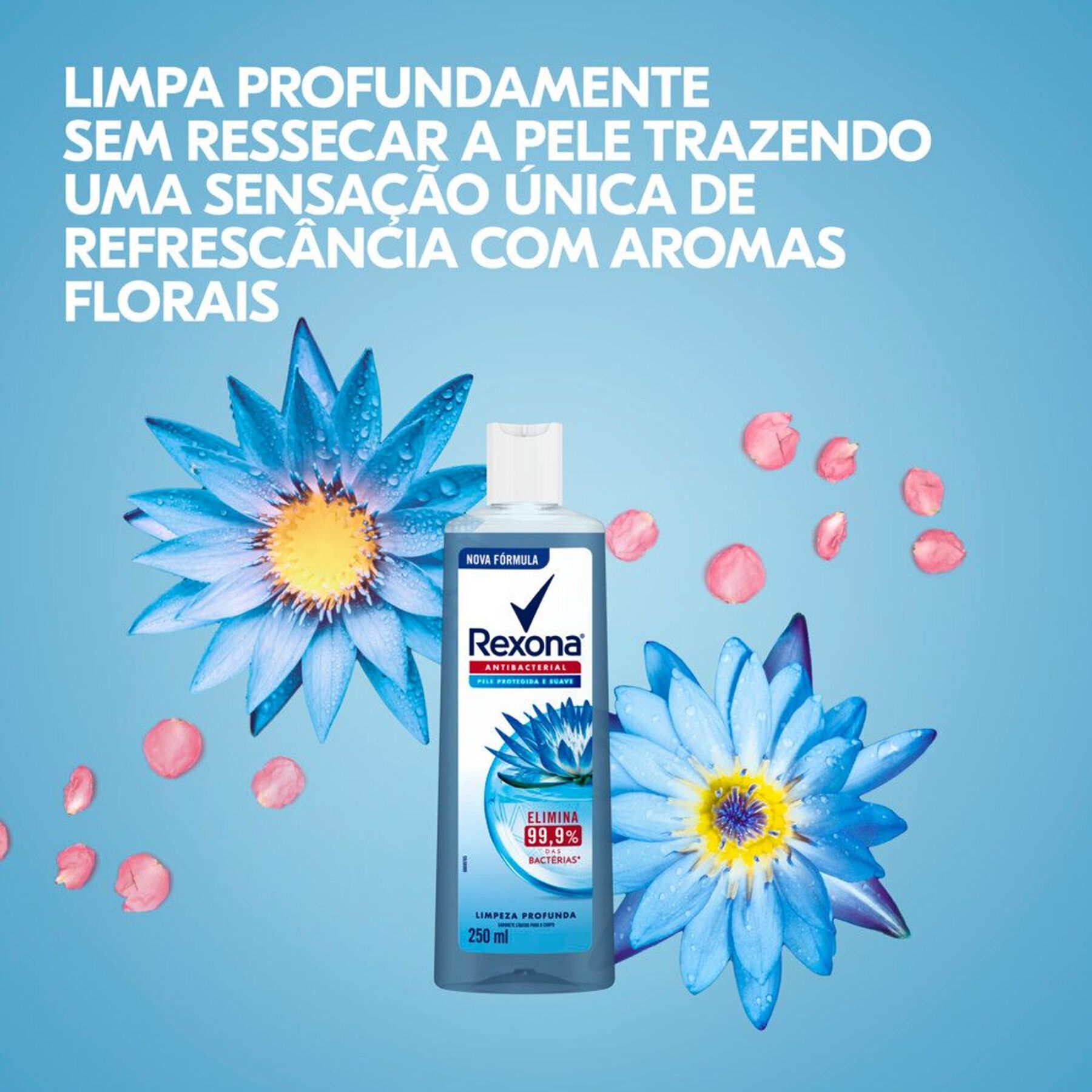 Sabonete Líquido Antibacterial Limpeza Profunda Rexona Frasco 250ml