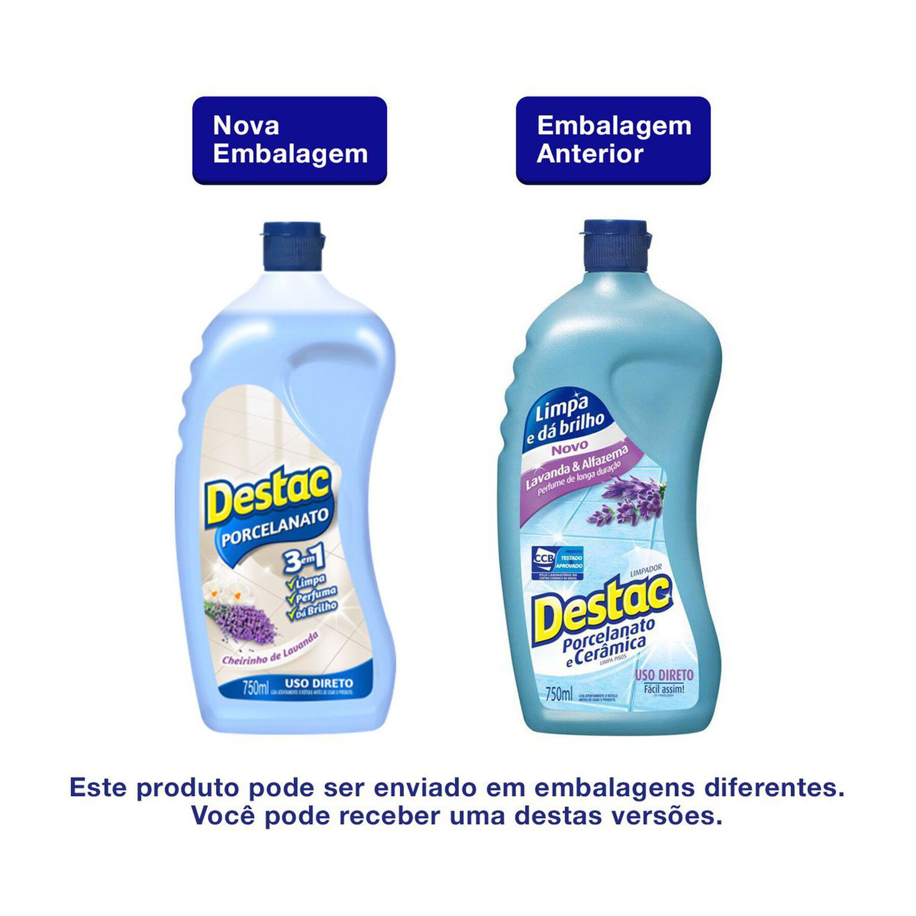 Limpador para Pisos Porcelanato Cheirinho de Lavanda Destac Squeeze 750ml