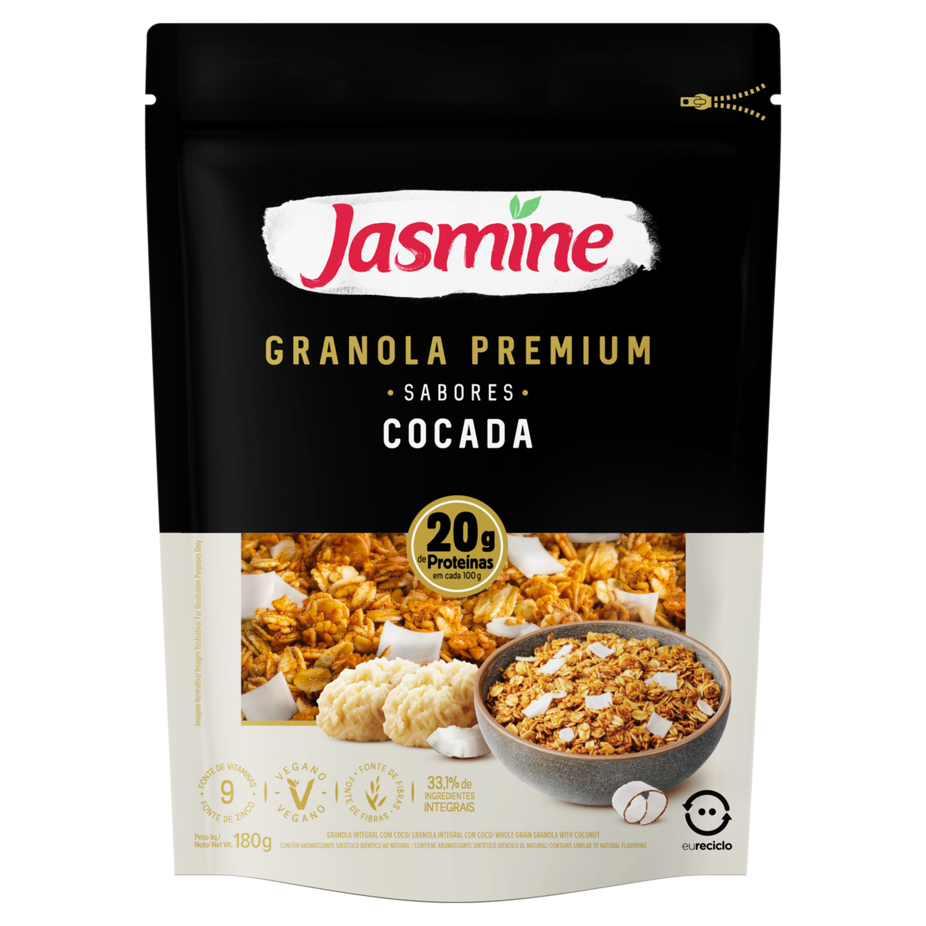 Granola Integral Premium Cocada Jasmine Pouch 180g