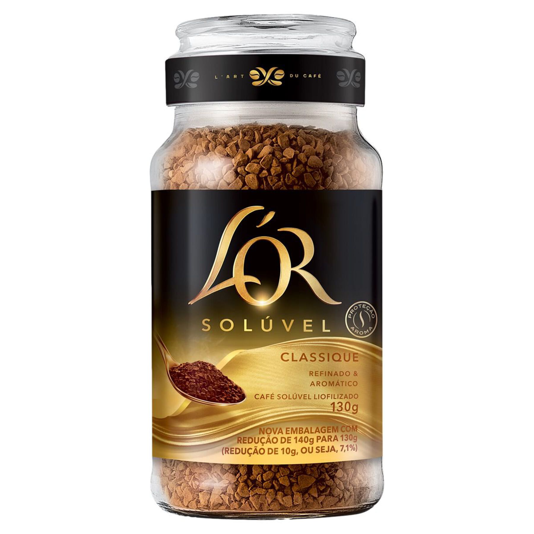 Caf&eacute; Sol&uacute;vel Liofilizado Classique L'or Vidro 130g