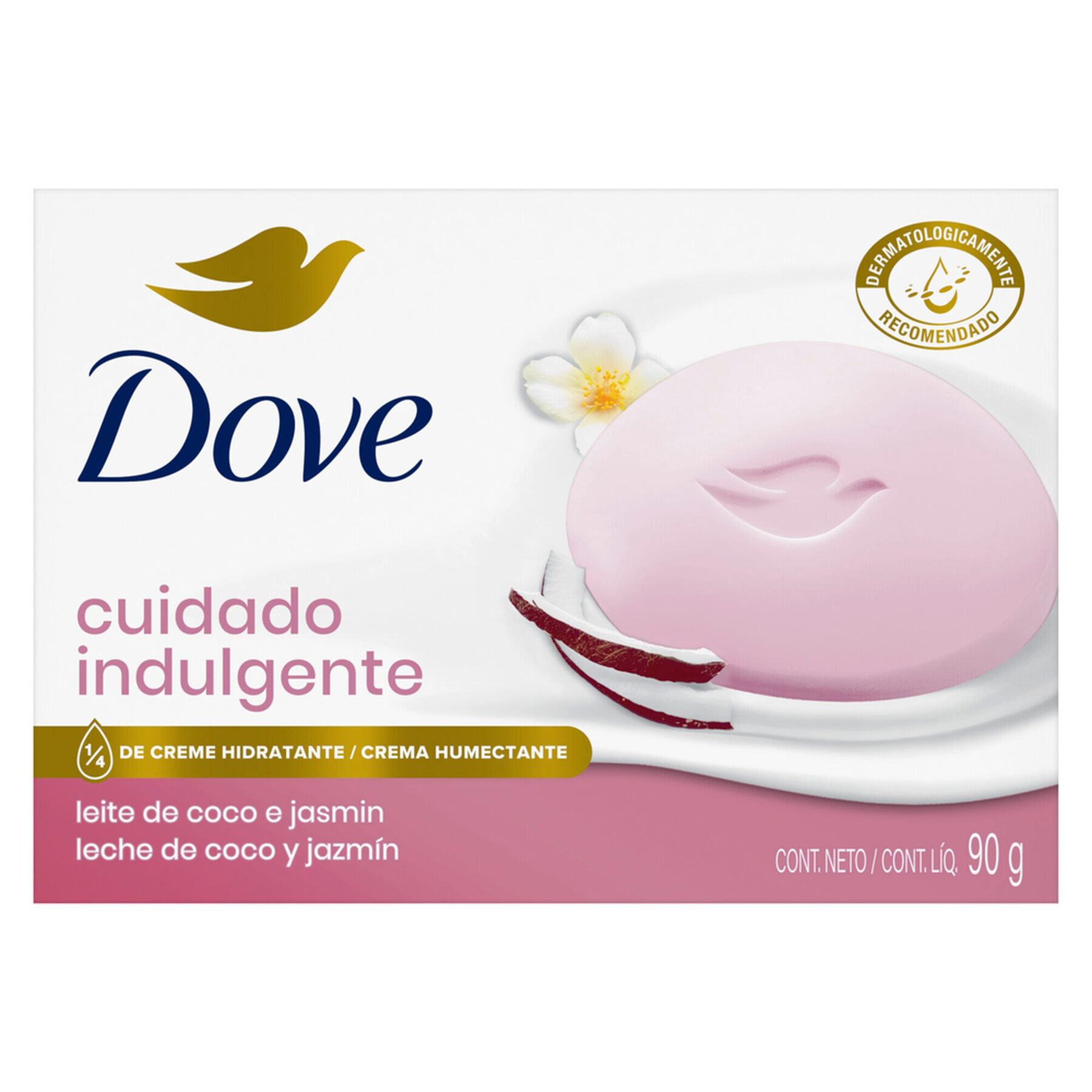 Sabonete em Barra Leite de Coco e P&eacute;talas de Jasmin Dove Delicious Care Caixa 90g
