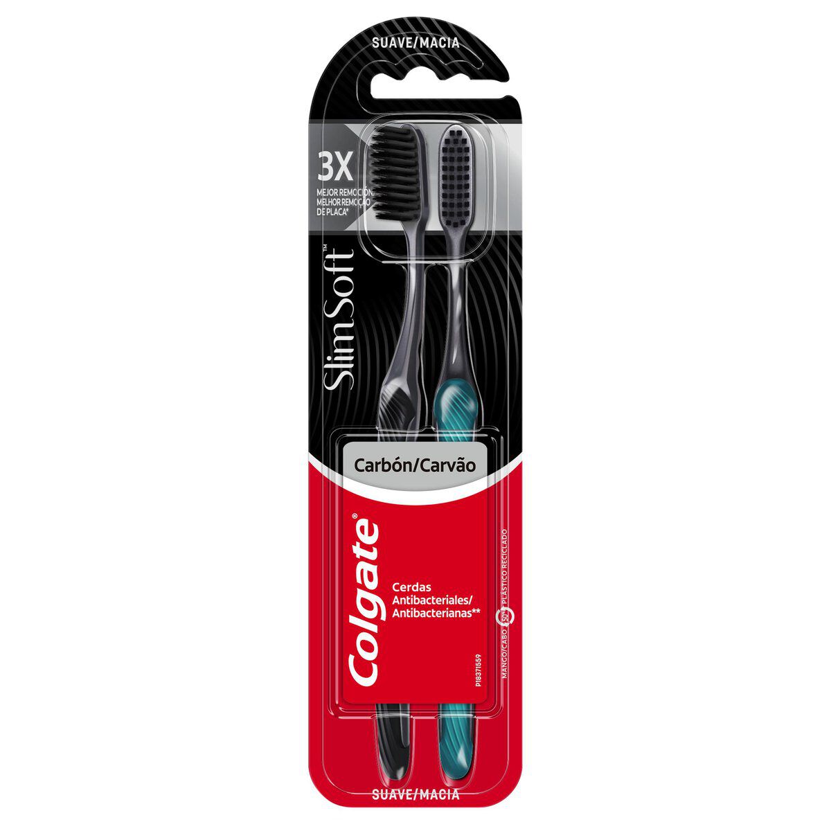 Pack Escova Dental Macia Black Colgate Slim Soft 2 Unidades