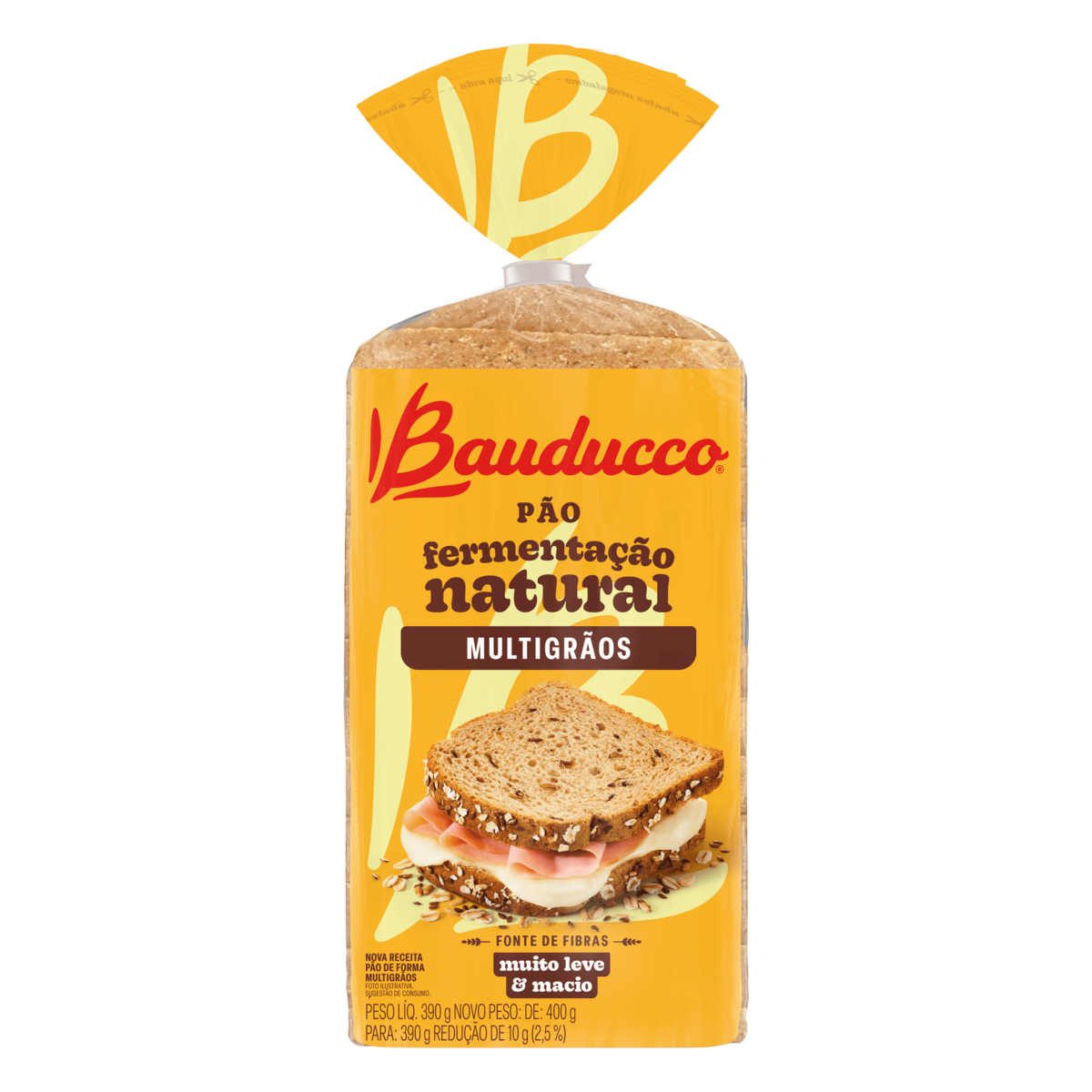 P&atilde;o de Forma Multigr&atilde;os Bauducco Pacote 390g